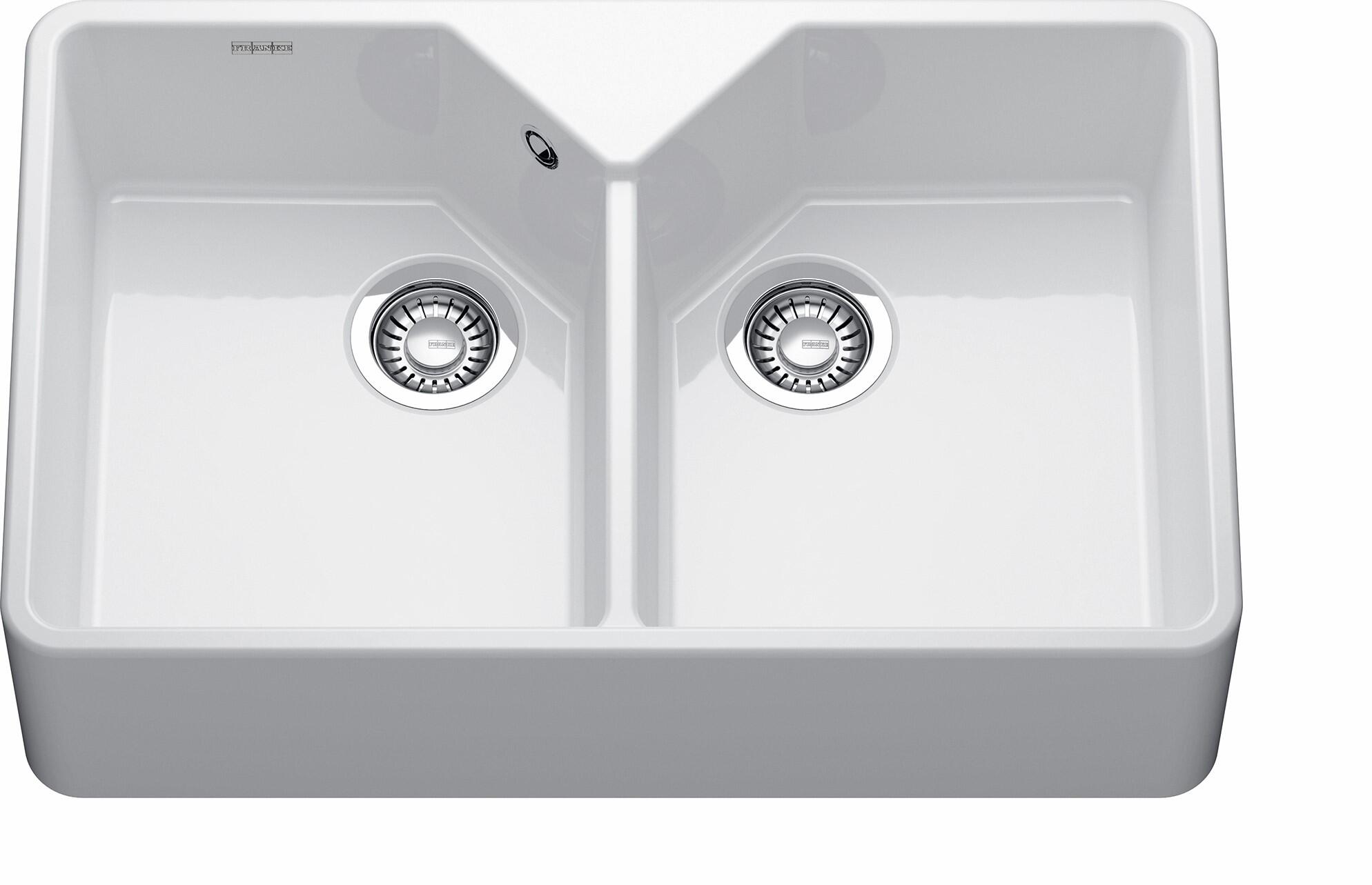 Fregadero de 2 senos cerámico belfast franke 80x36x36cm