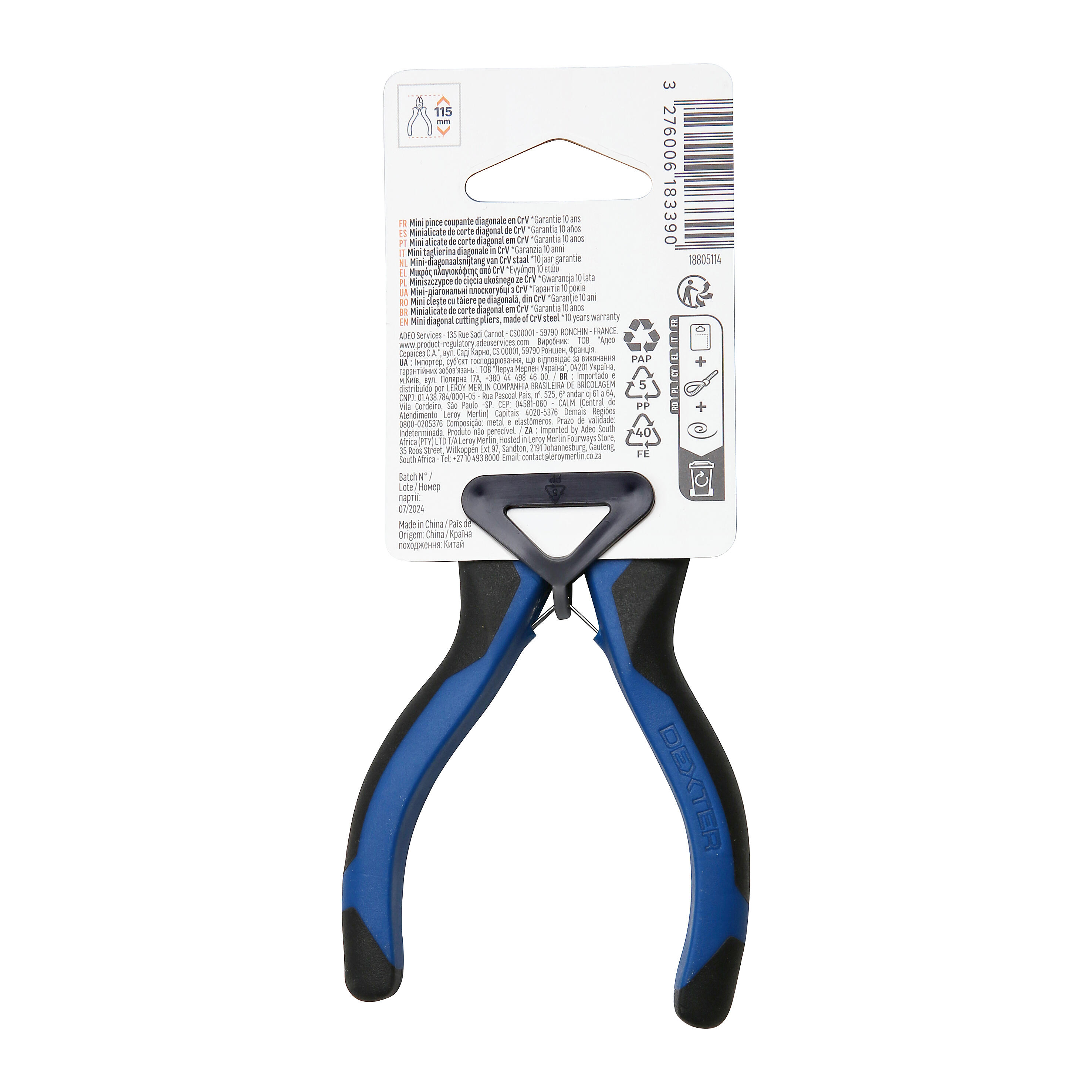 Pince coupante sans protection électrique DEXTER 856545, 110 mm - 7
