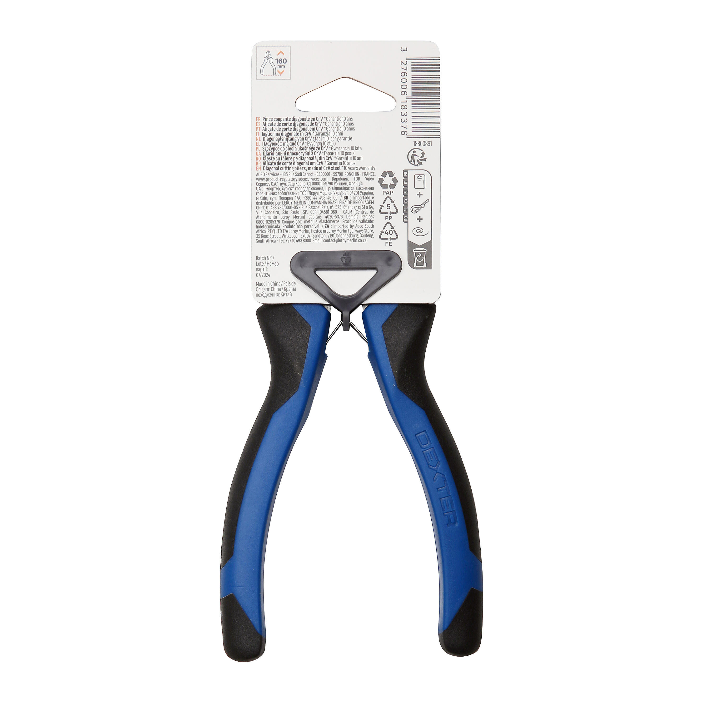 Pince coupante sans protection électrique DEXTER 856515, 160 mm - 7