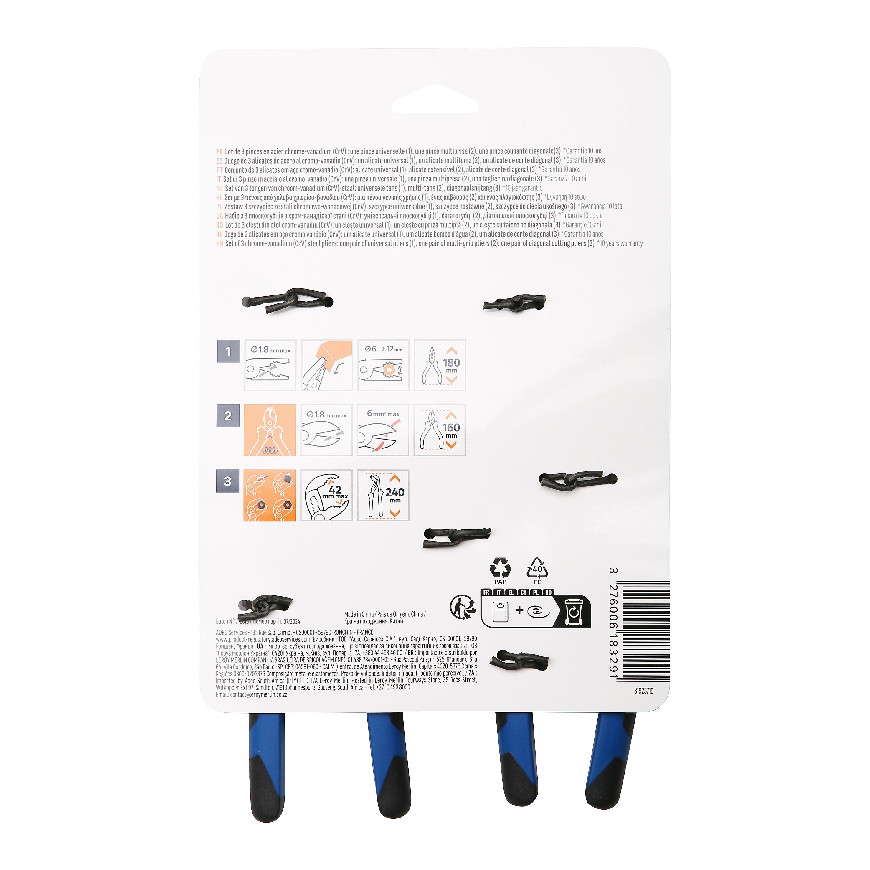 3 alicates DEXTER - 6