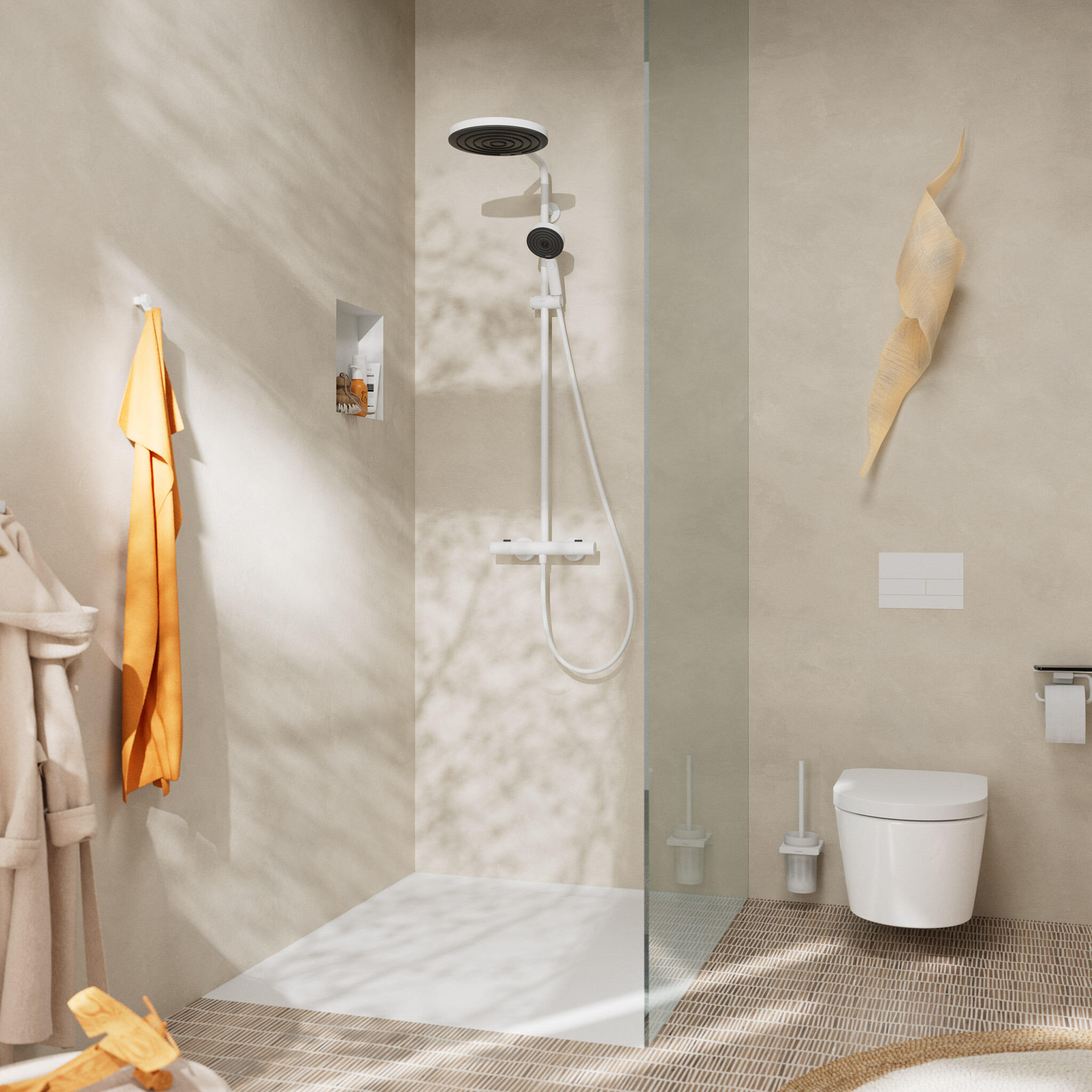 Colonne de douche mitigeur thermostatique 3 jet(s) blanc Pulsify puro HANSGROHE - 4