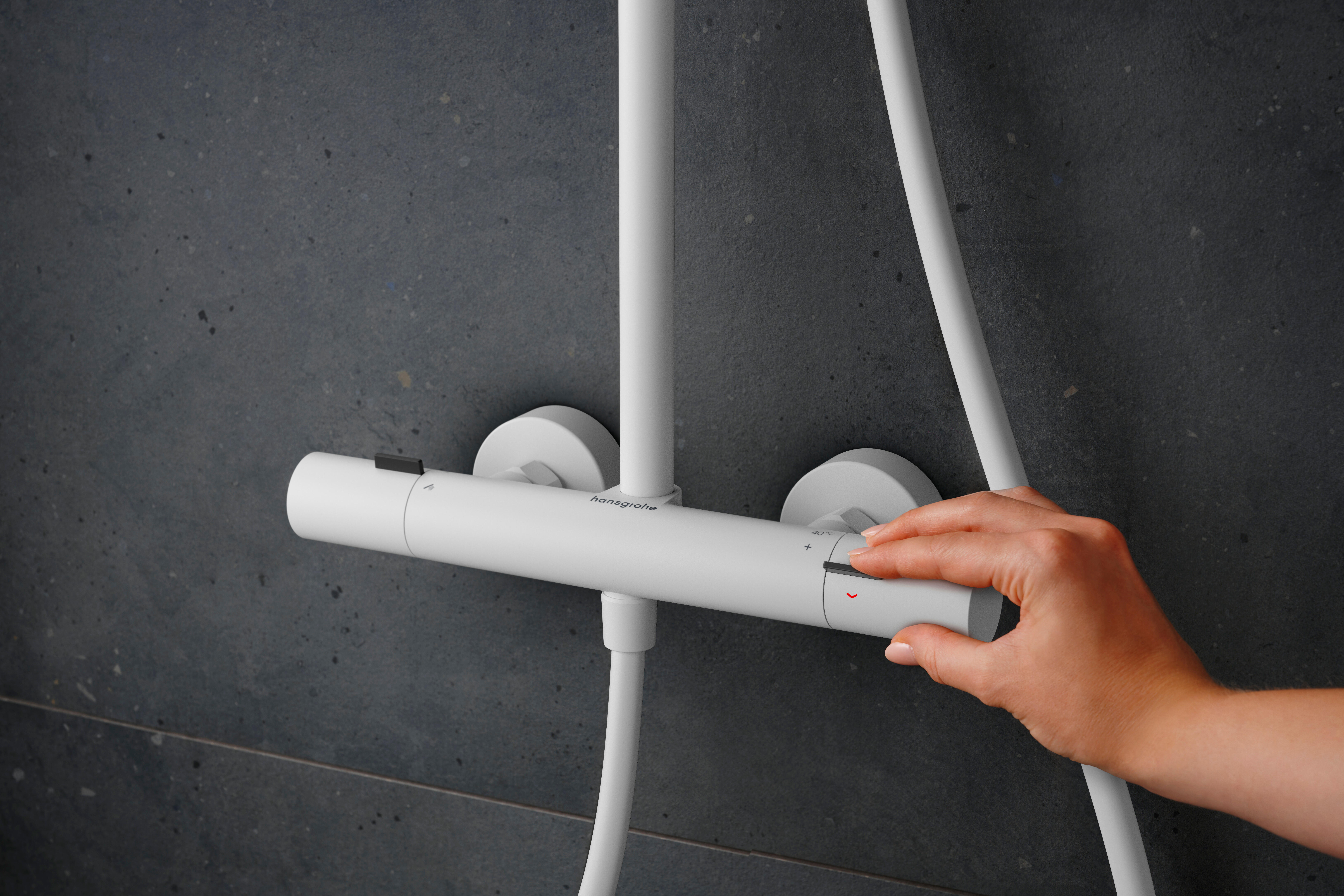 Colonne de douche mitigeur thermostatique 3 jet(s) blanc Pulsify puro HANSGROHE - 11
