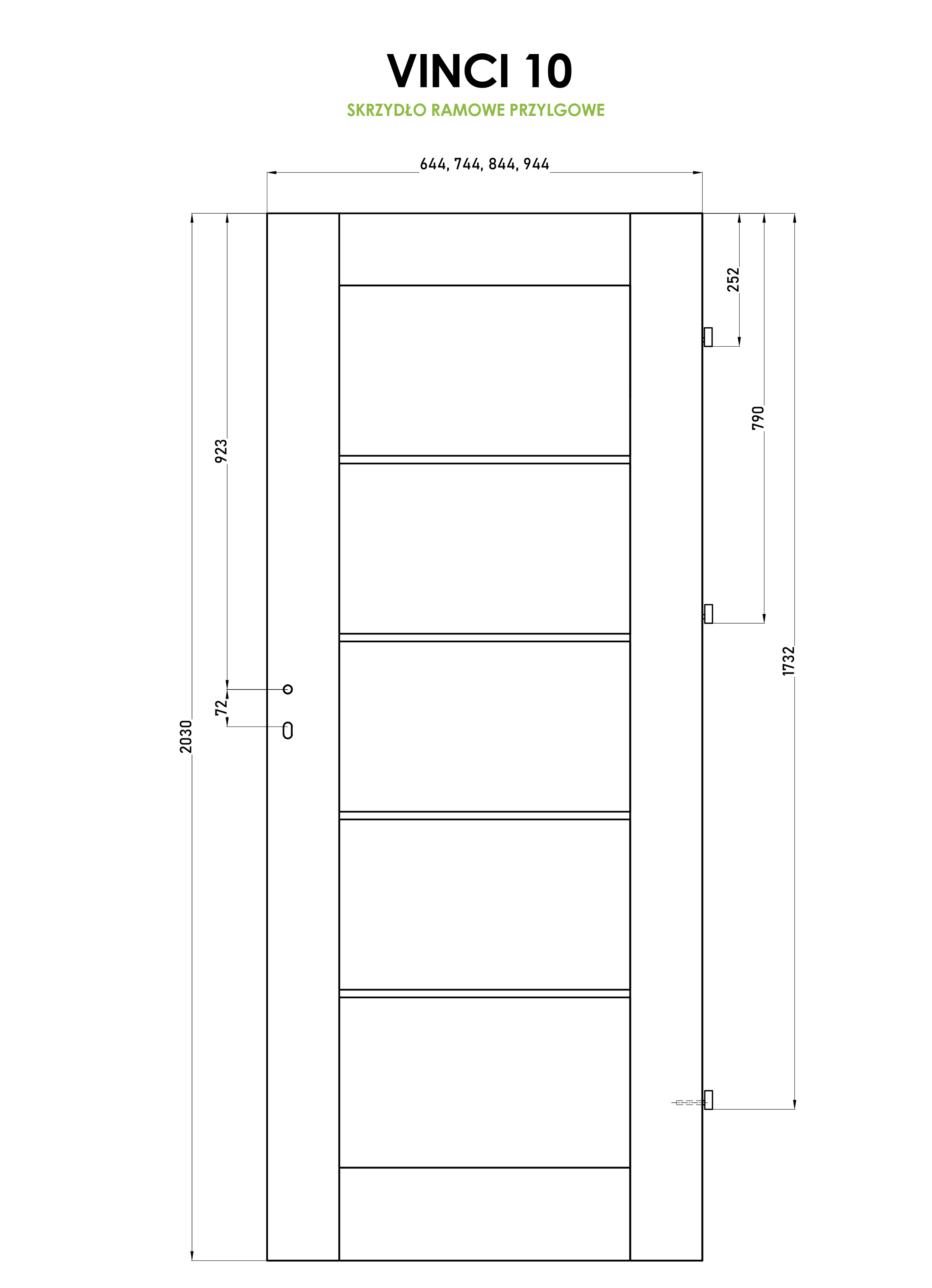 Drzwi wewnętrzne pokojowe Vinci Cashmere 80 lewe Voster - 3
