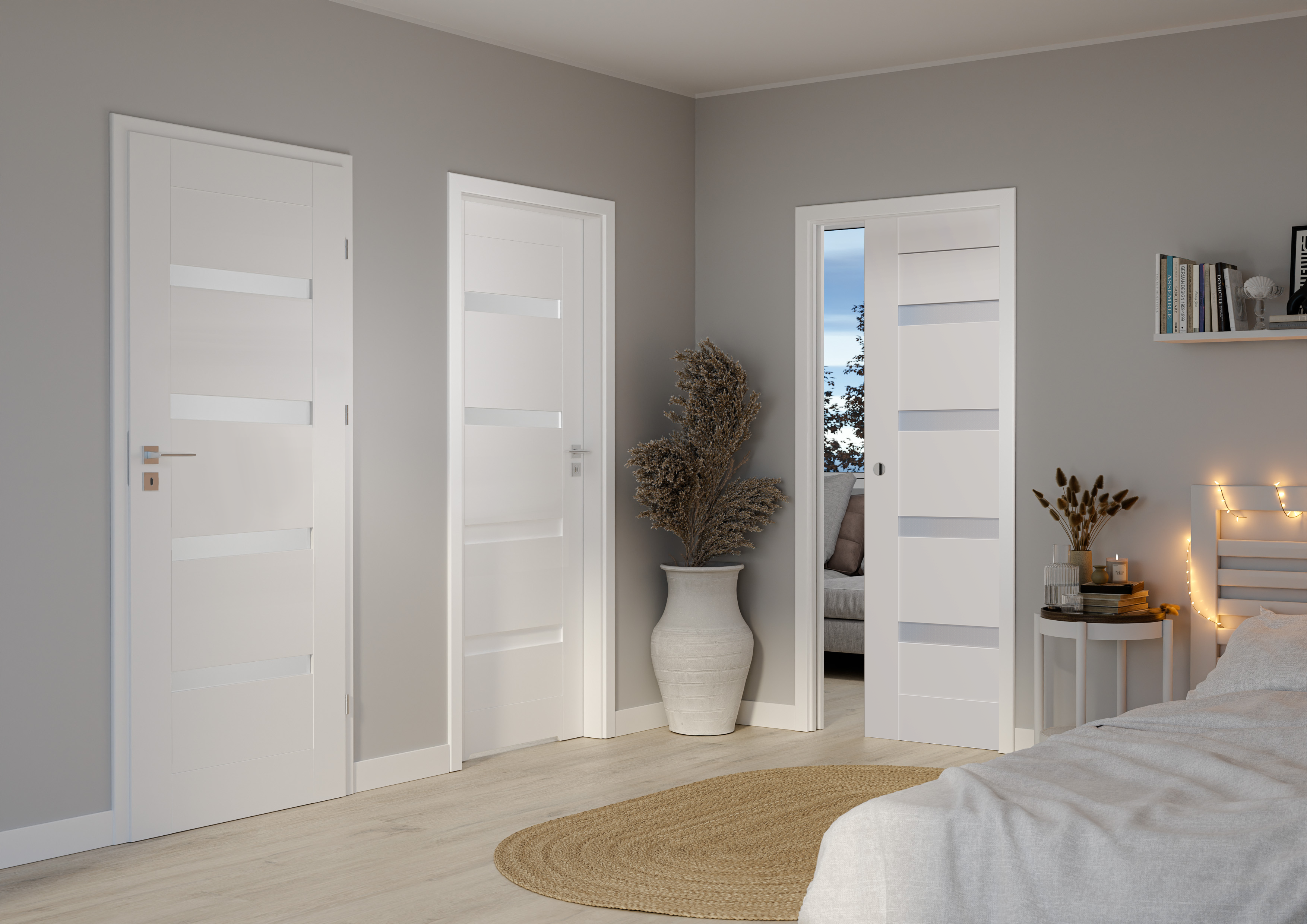 Drzwi wewnętrzne łazienkowe z podcięciem wentylacyjnym Parma Białe 70 Prawe Artens - 3