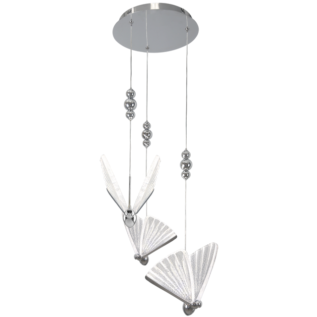 Lampa wisząca Mariposa chrom 3 x LED Inspire