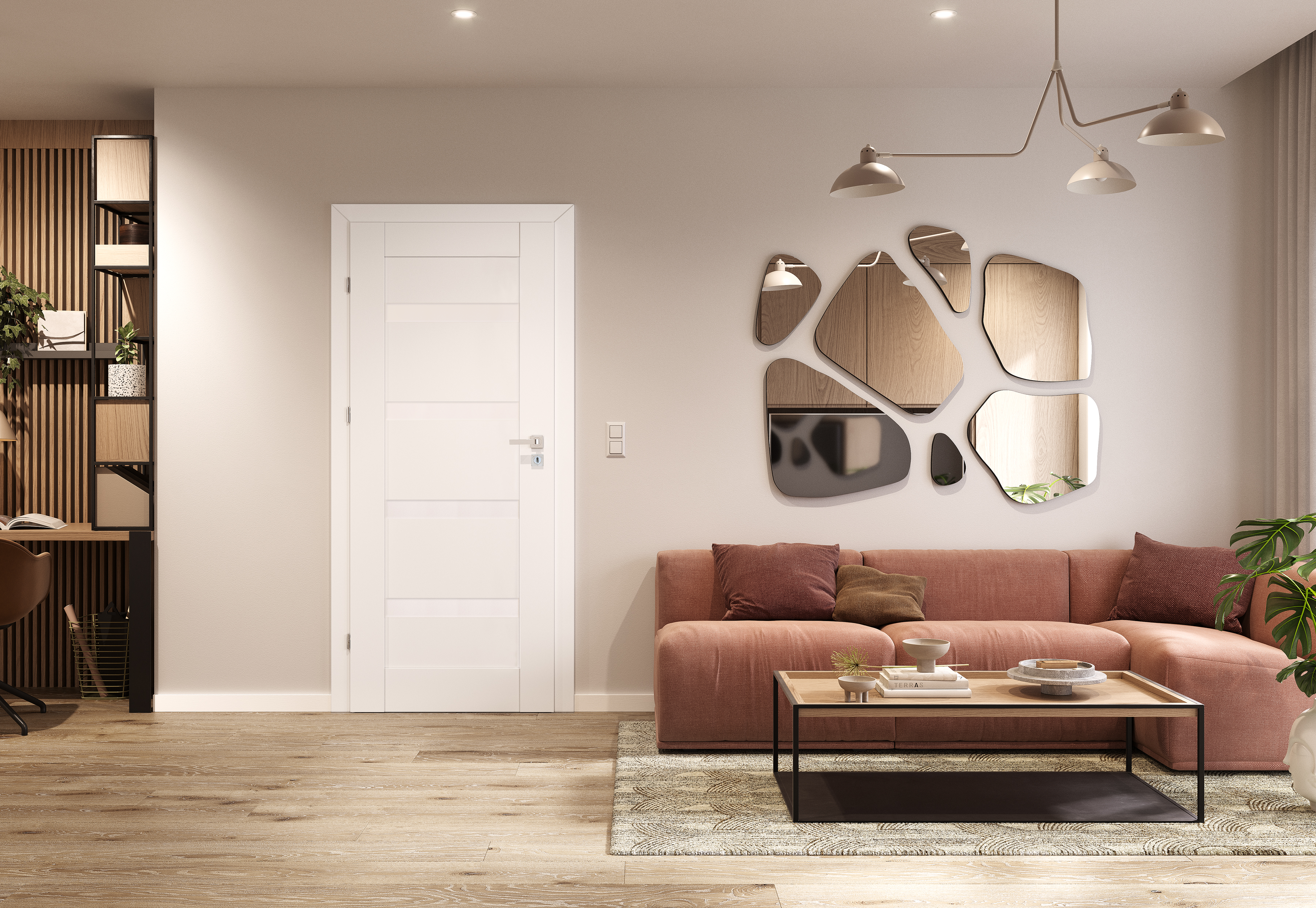 Drzwi wewnętrzne pełne Parma Białe 80 Lewe Artens - 2