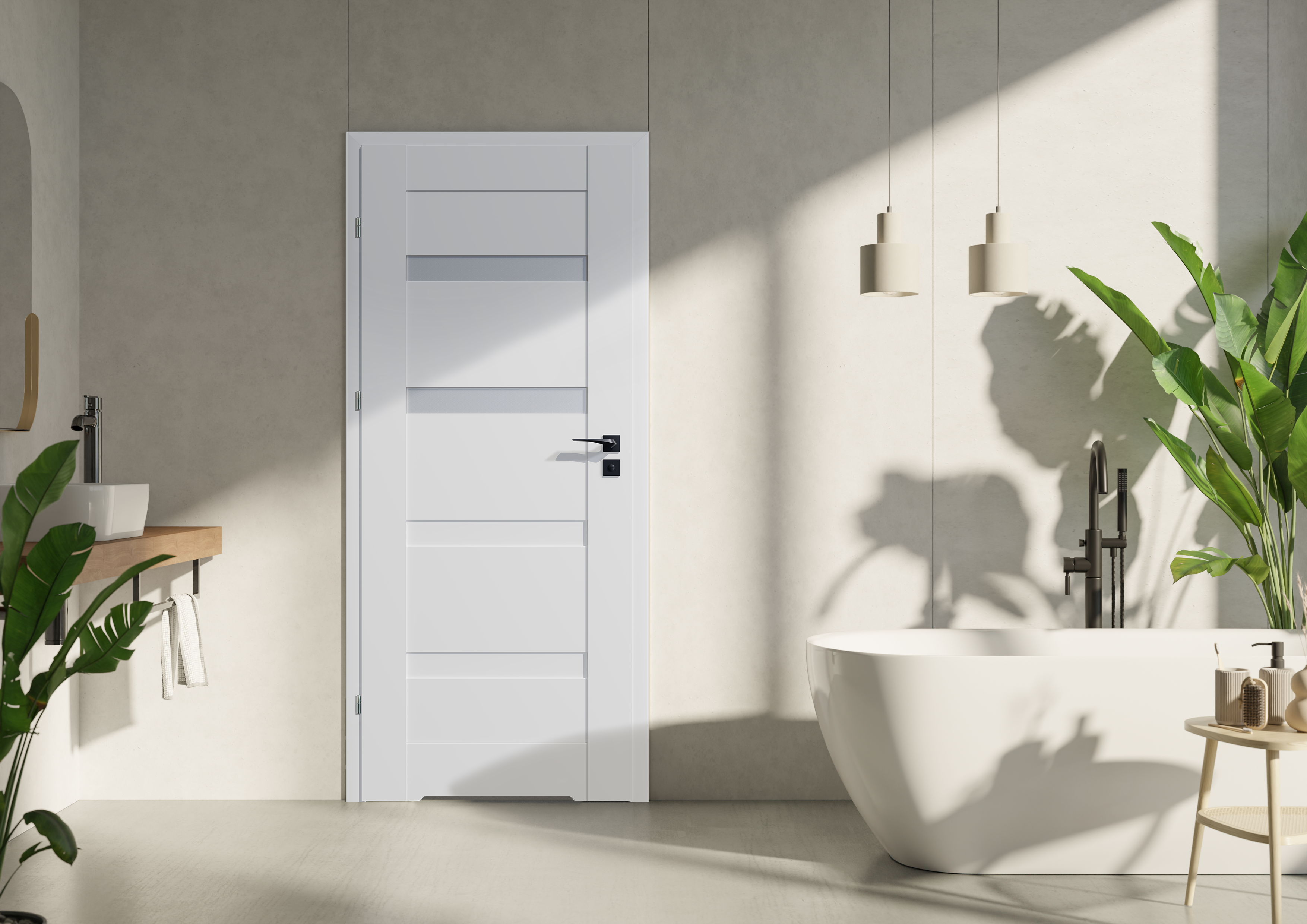 Drzwi wewnętrzne łazienkowe z podcięciem wentylacyjnym Parma Białe 70 Lewe Artens - 2