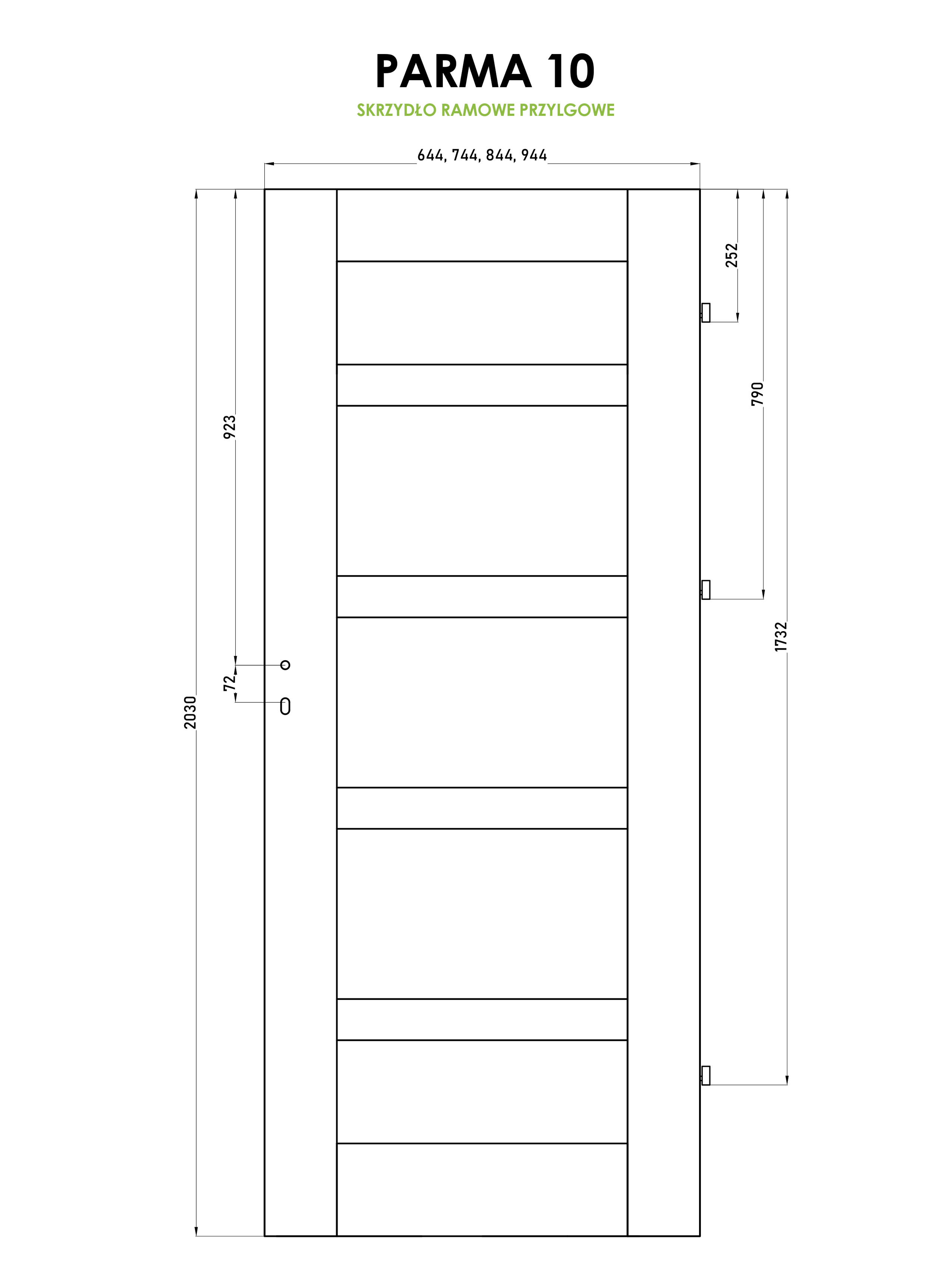 Drzwi wewnętrzne pokojowe Parma Białe 70 Prawe Artens - 5
