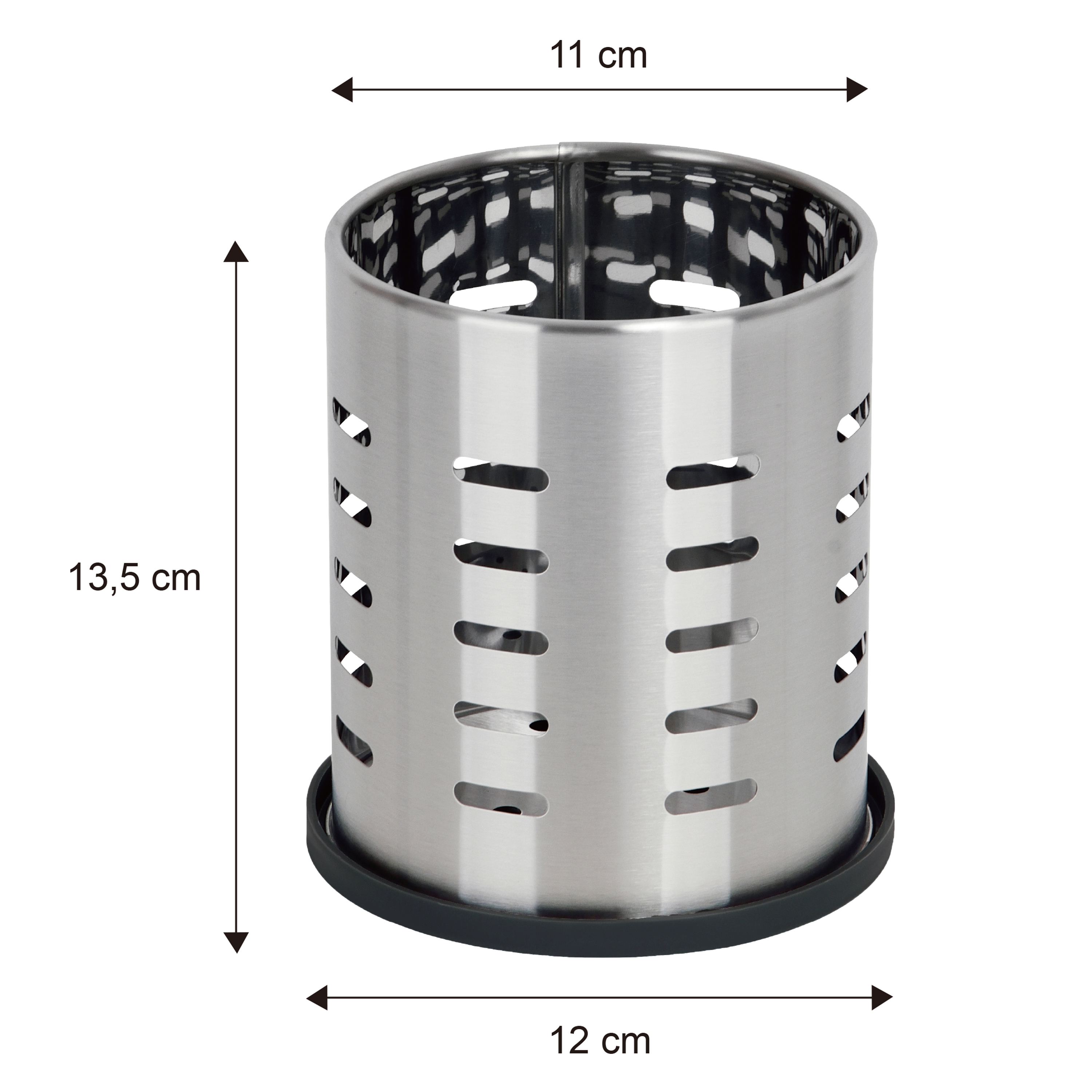 Escorredor de talheres aço inoxidável cinza 12 x 12 x 13 cm Delinia - 6
