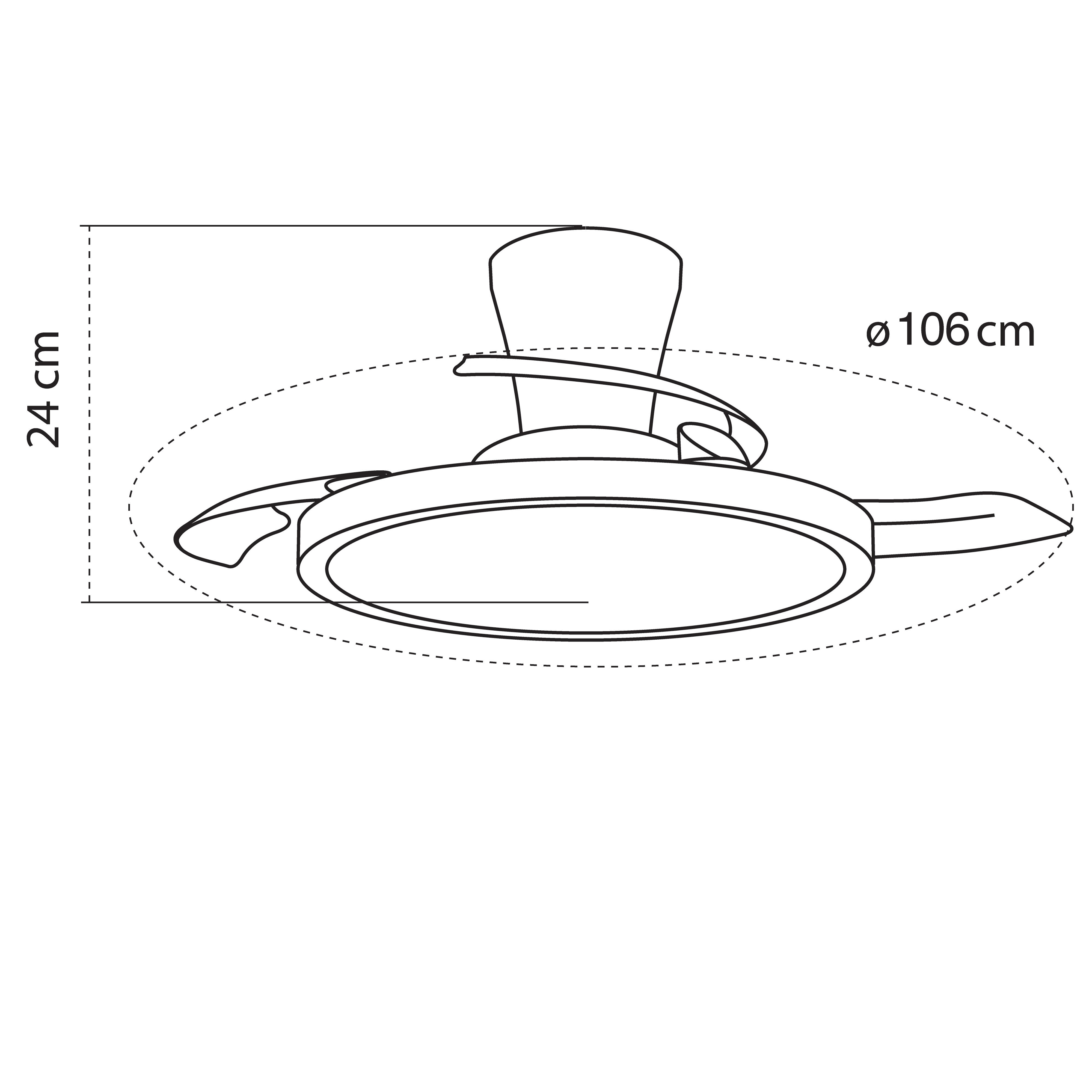 Ventoinha de teto retrátil com fonte de luz 3 pás 102 CM LED 4725 lm branco 85-454-54-102 - 3