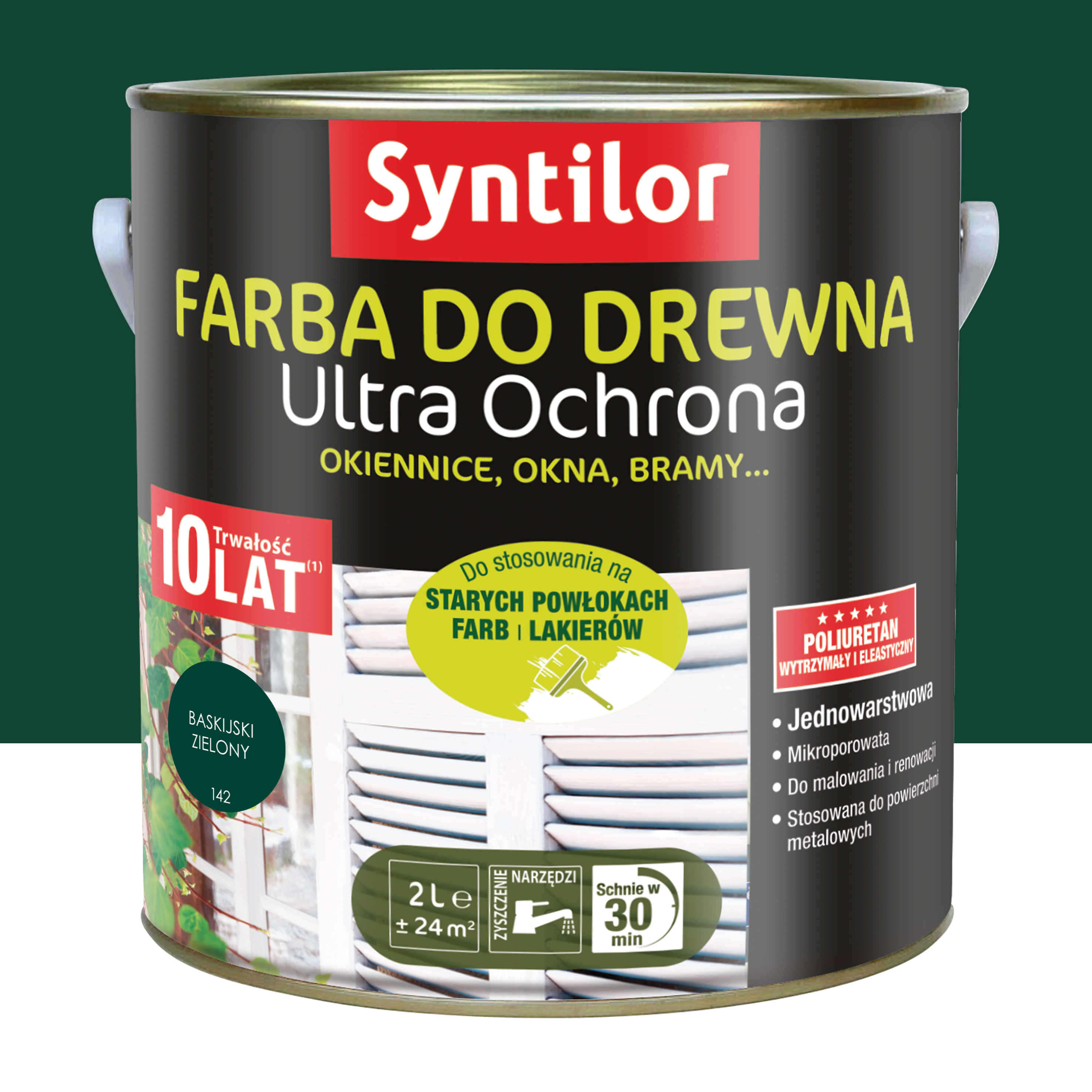 Farba mikroporowa zielona 2 l Syntilor