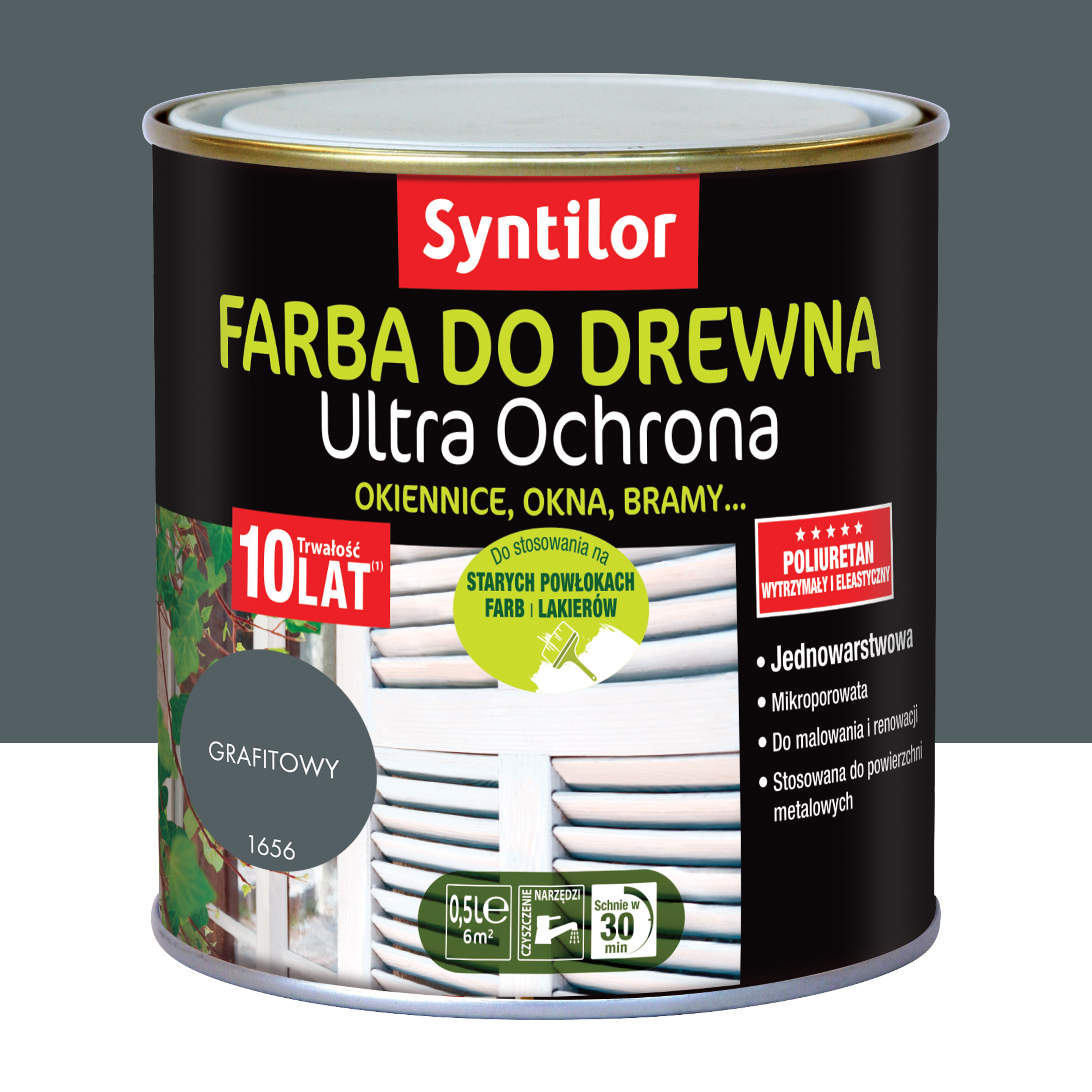 Farba mikroporowa grafitowa 0.5 l Syntilor