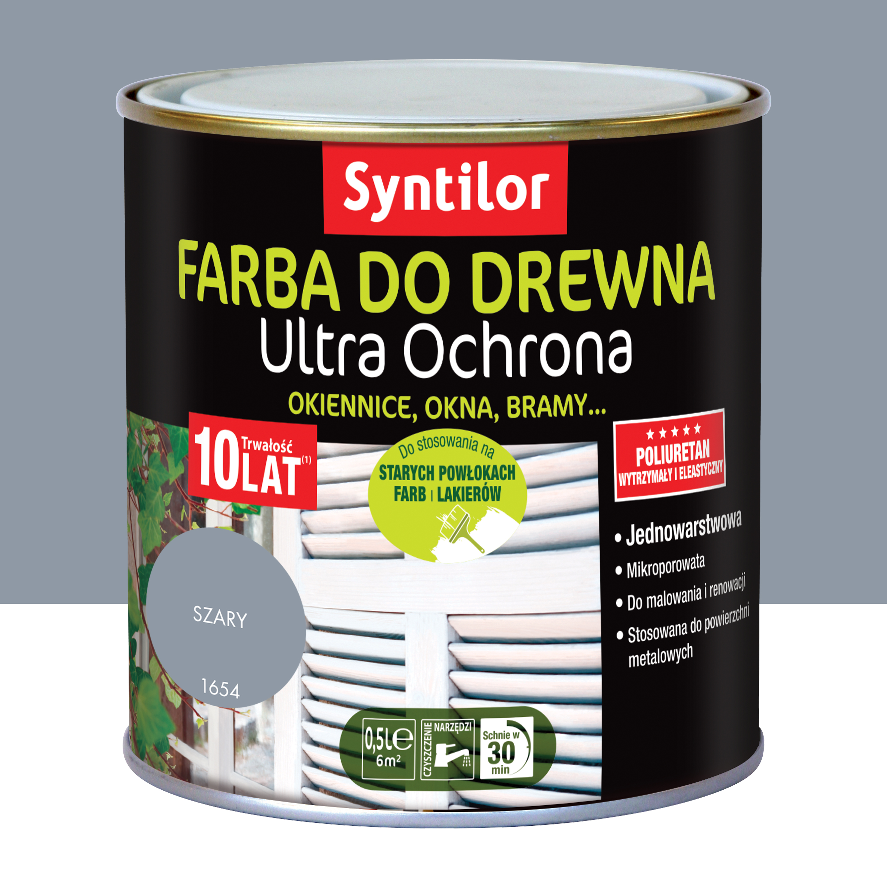 Farba mikroporowa szara 0.5 l Syntilor