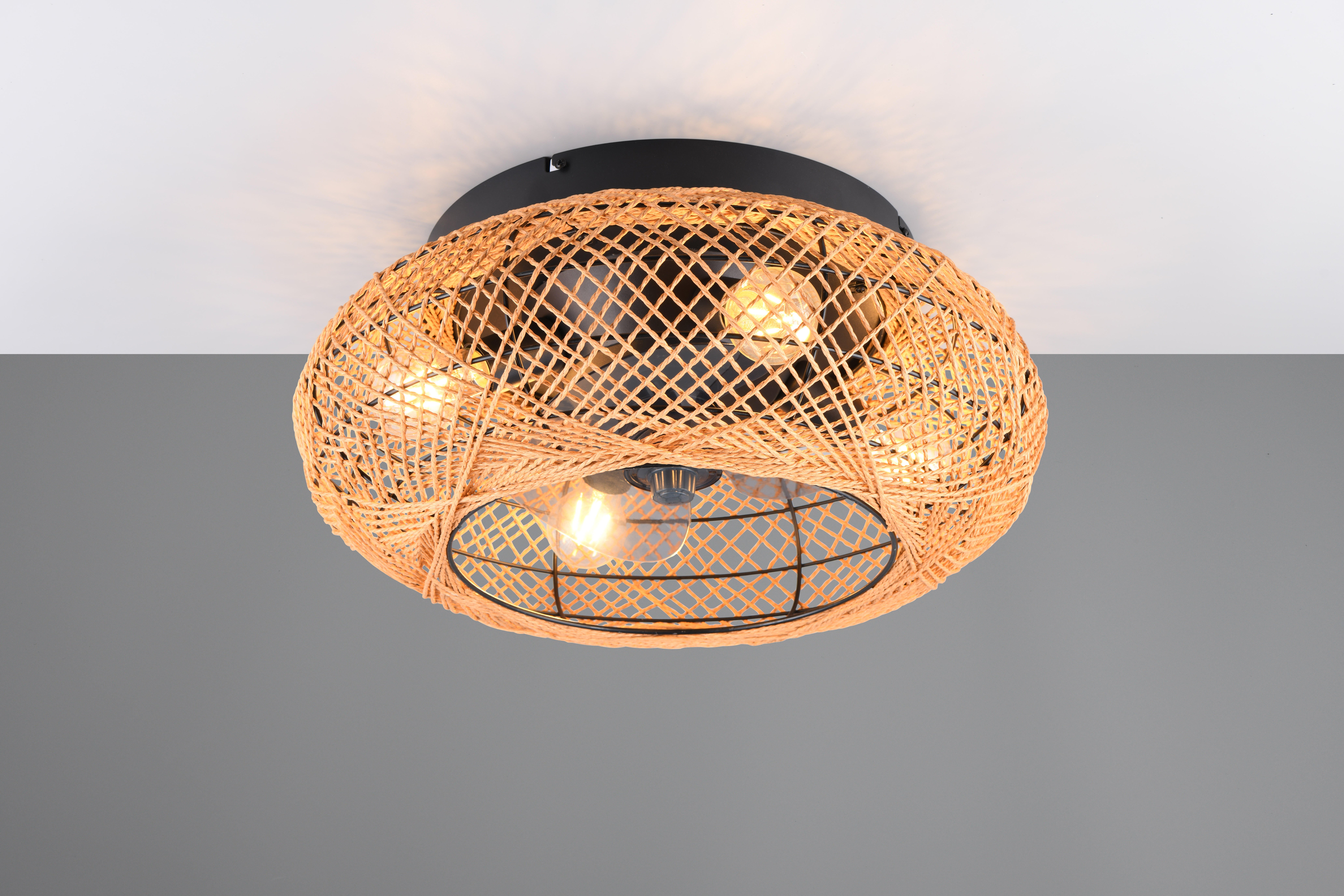 Ventoinha de teto com lâmpada D50 cm castanho 470 Lm Bidar Trio Lighting
 - 11