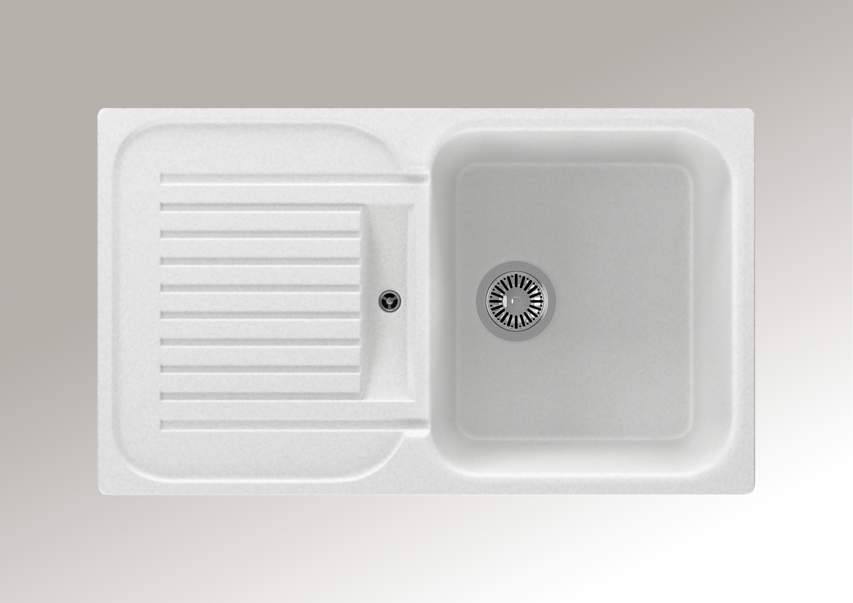 Fregadero seno con escurridor de resina rectangular interbany tacticos 84 x 49.5