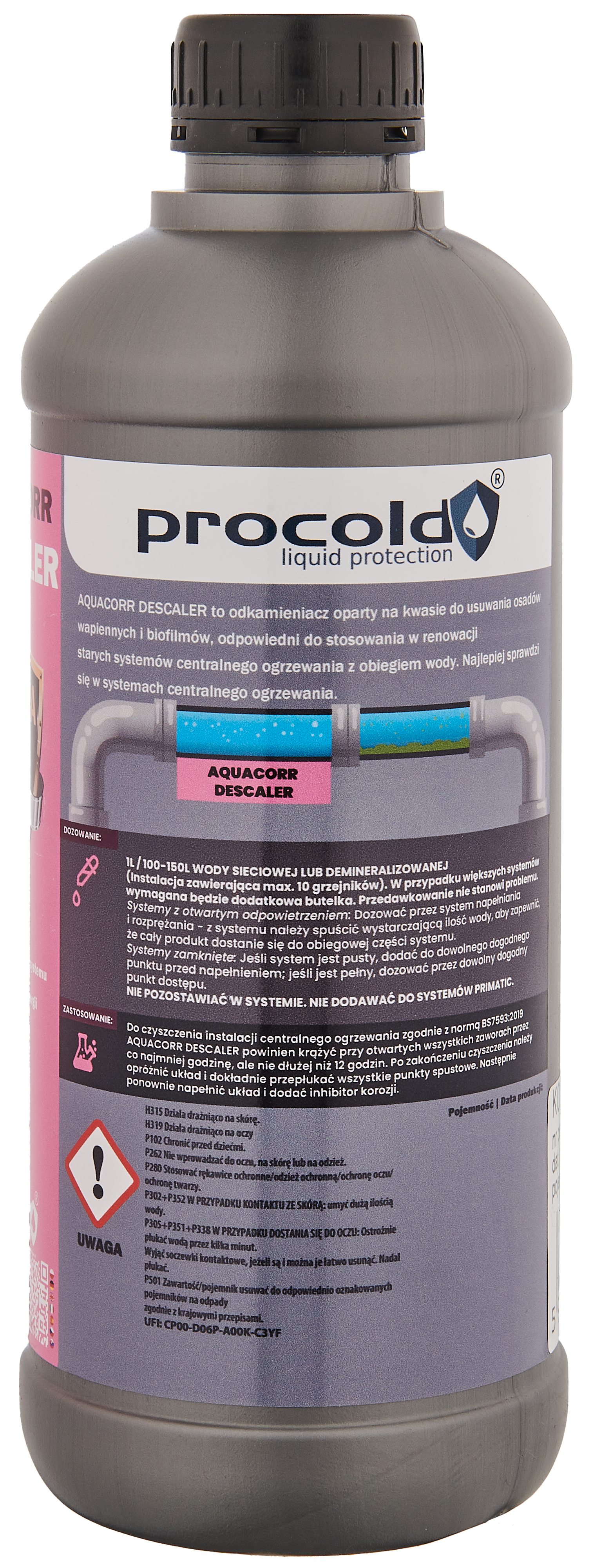 Środek odkamieniający do instalacji AQUACORR DESCALER 1L