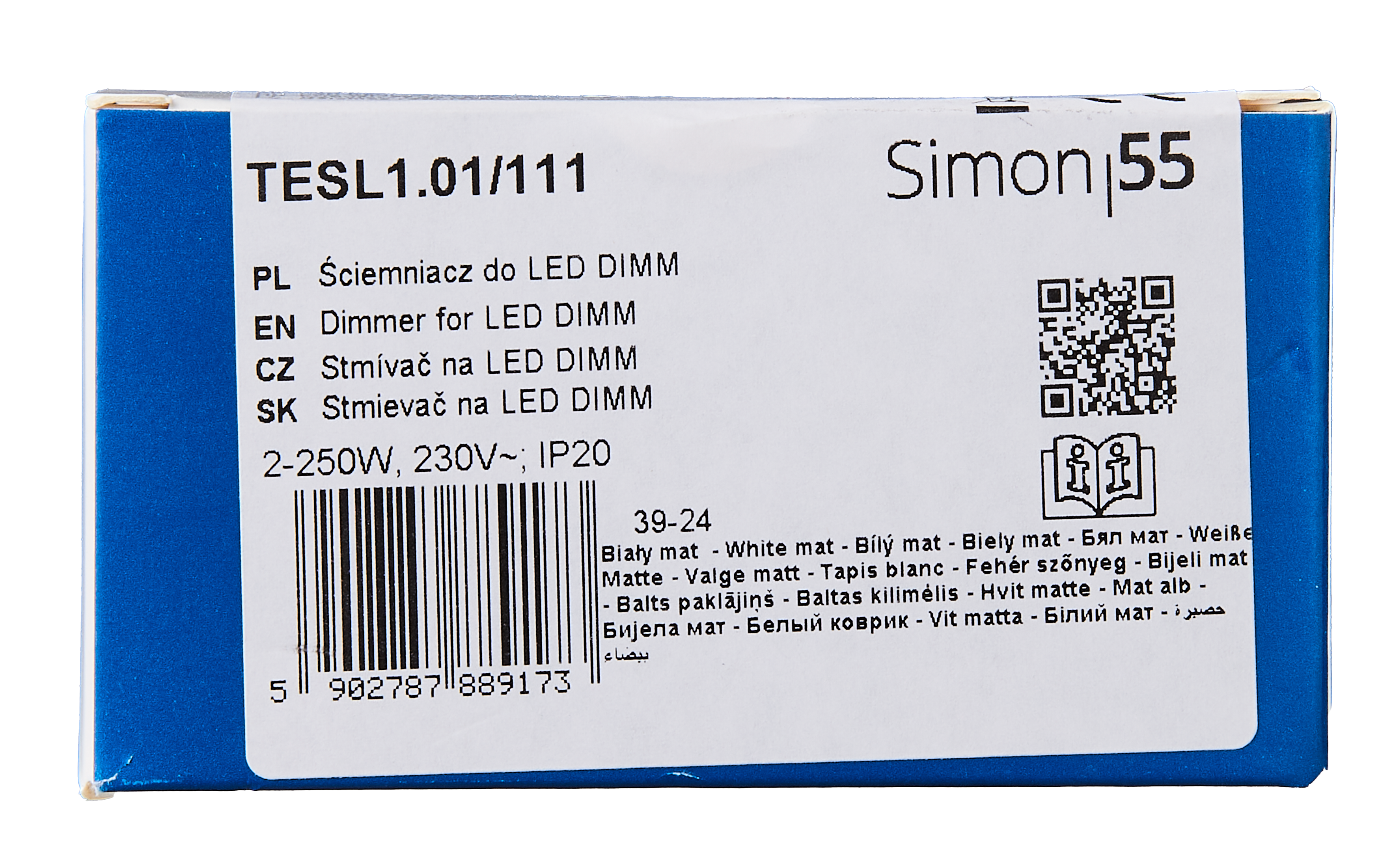 Ściemniacz do oświetlenia Simon 55 biały mat LED Kontakt Simon - 4