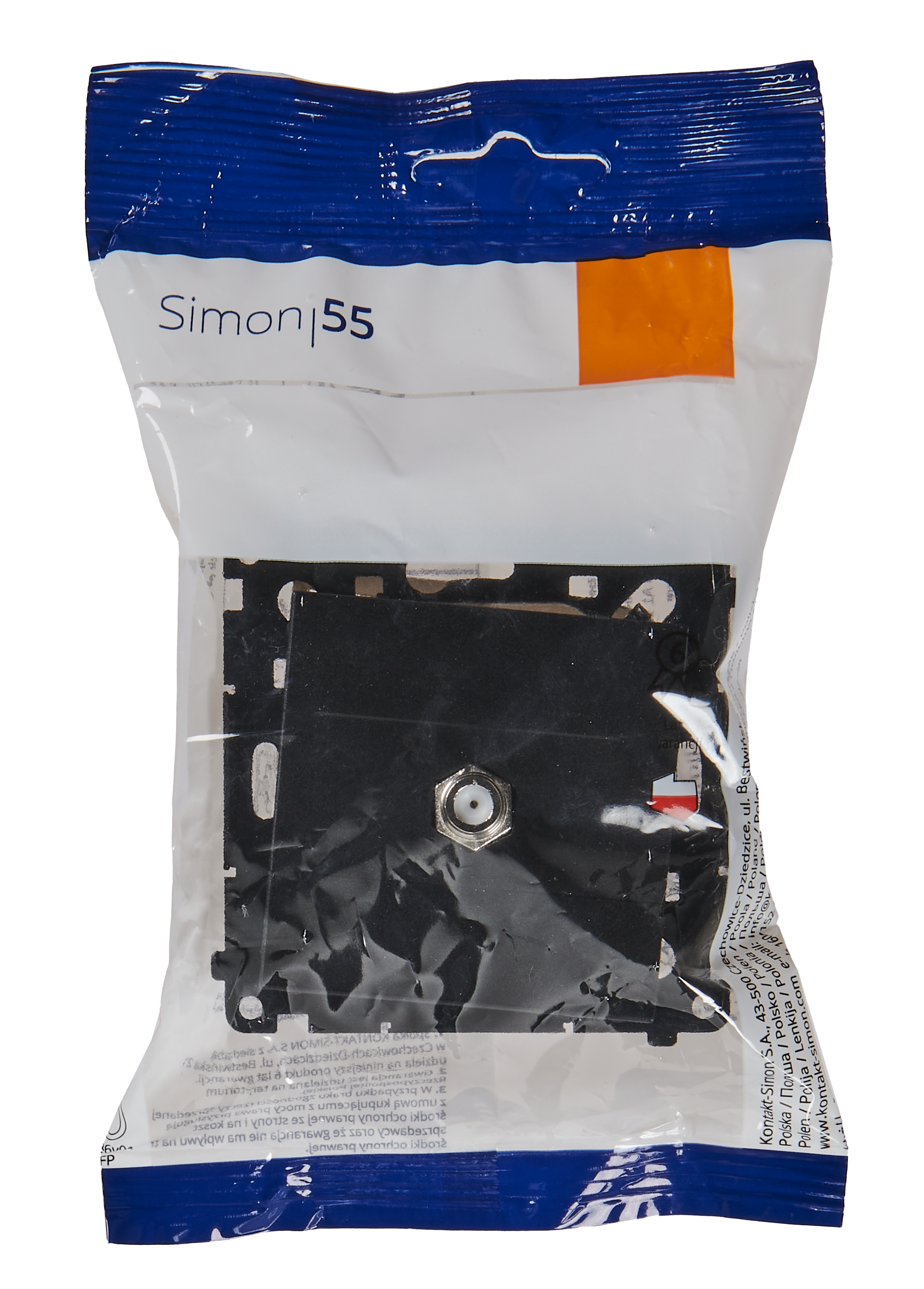 Gniazdo multimedialne RTV / SAT Simon 55 czarny mat Kontakt Simon - 4