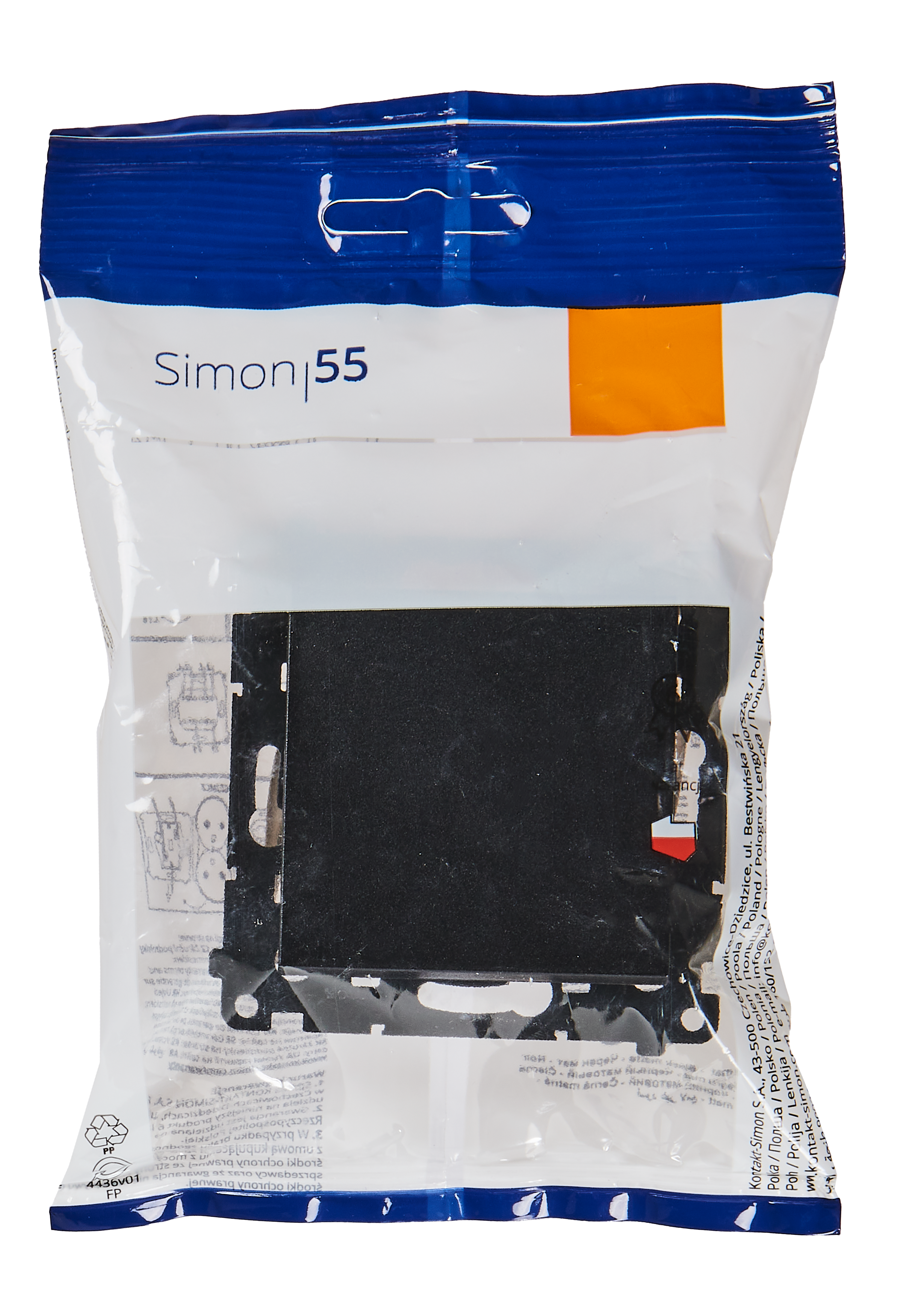 Przycisk pojedynczy Simon 55 czarny mat Kontakt Simon - 4
