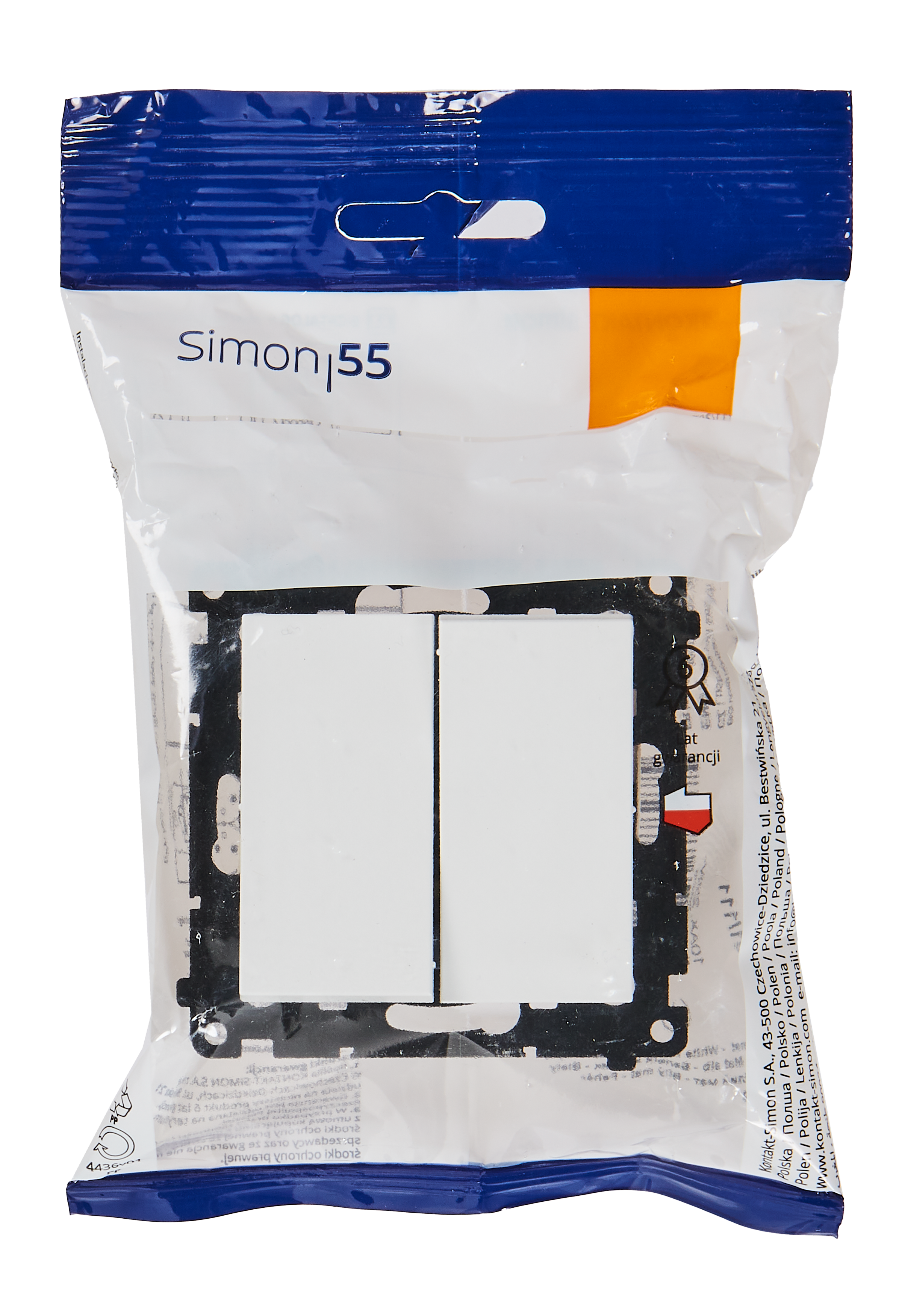 Włącznik podwójny Simon 55 biały mat Kontakt Simon - 4