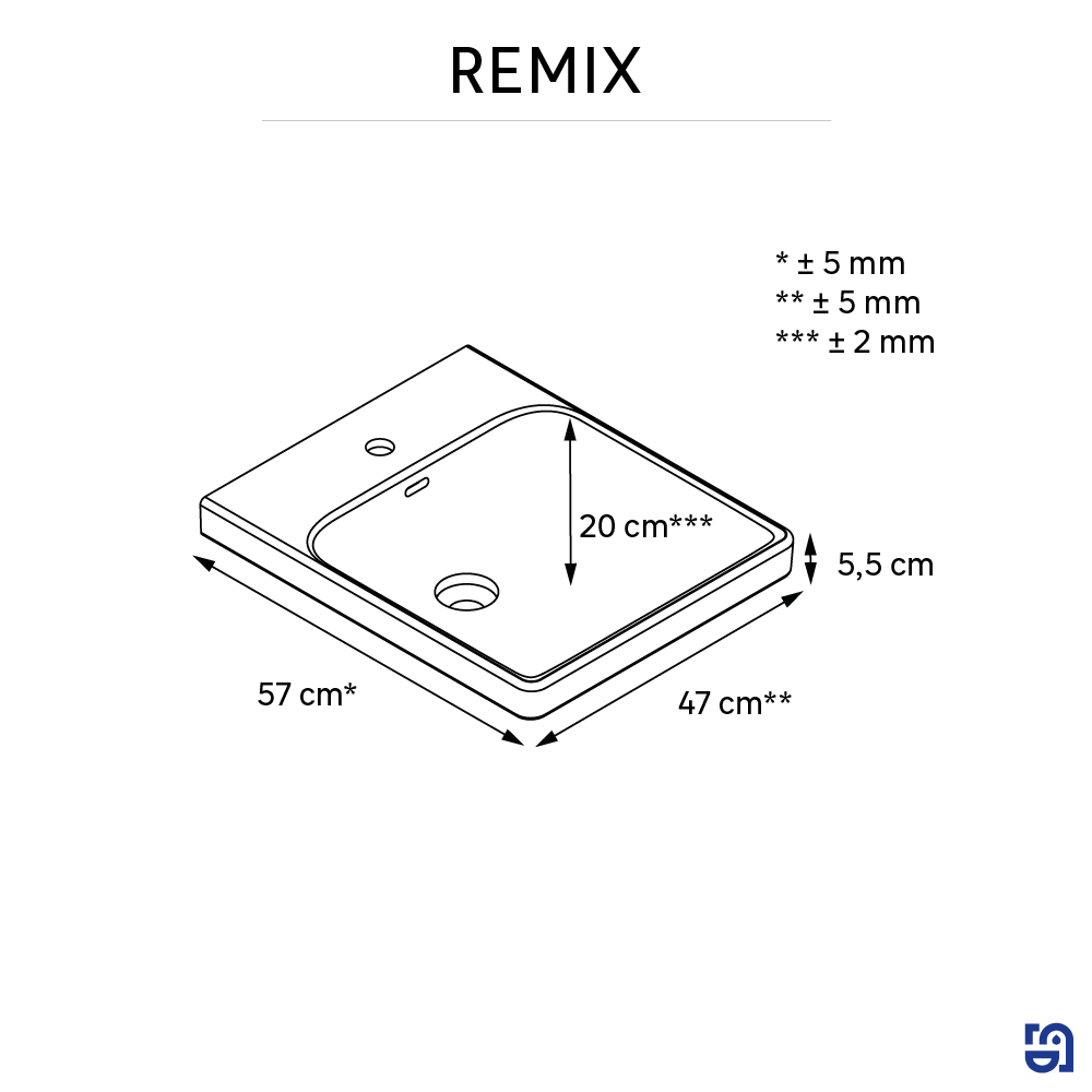 Meuble vasque, buanderie, Remix noir mat, vasque incluse - 5