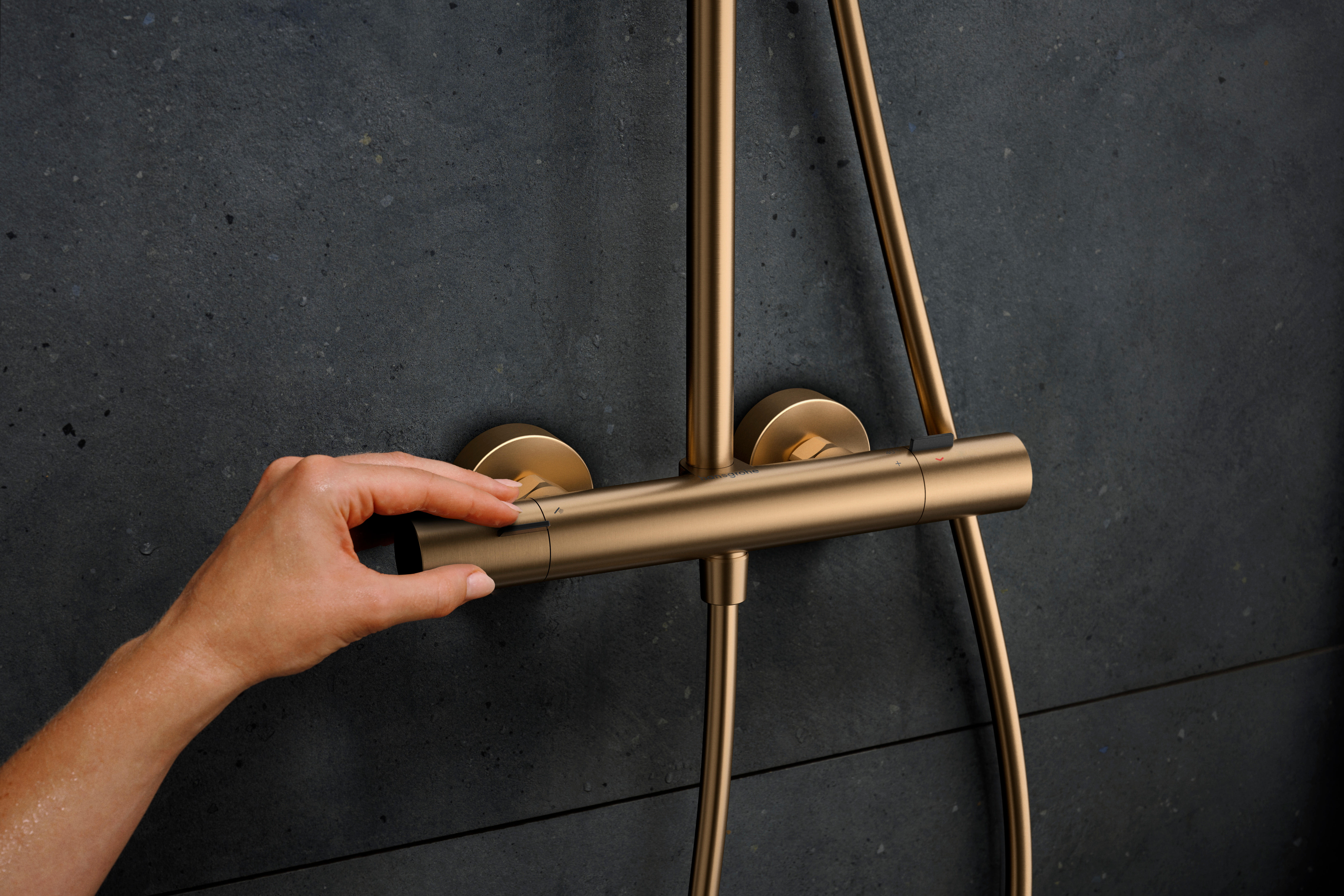 Colonne de douche thermostatique 3 jet(s) bronze Pulsify puro HANSGROHE - 3