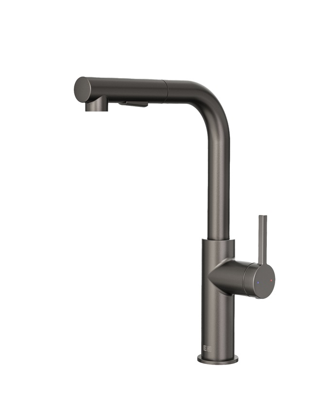 Mitigeur cuisine bec haut avec douchette - Gun Metal - Pure II