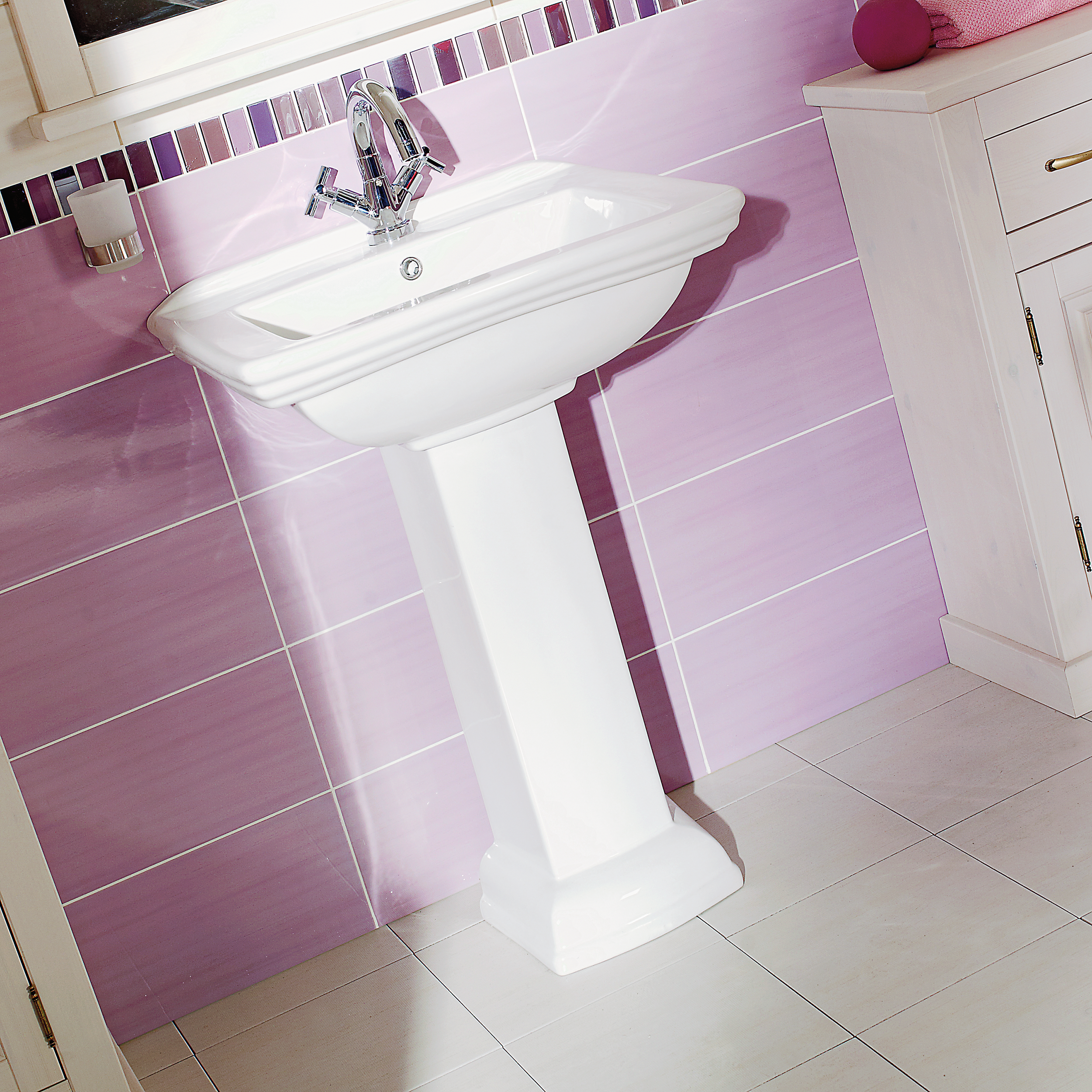 Umywalka ceramiczna z postumentem Kleopatra 60 x 47 Z/O Novoterm - 2