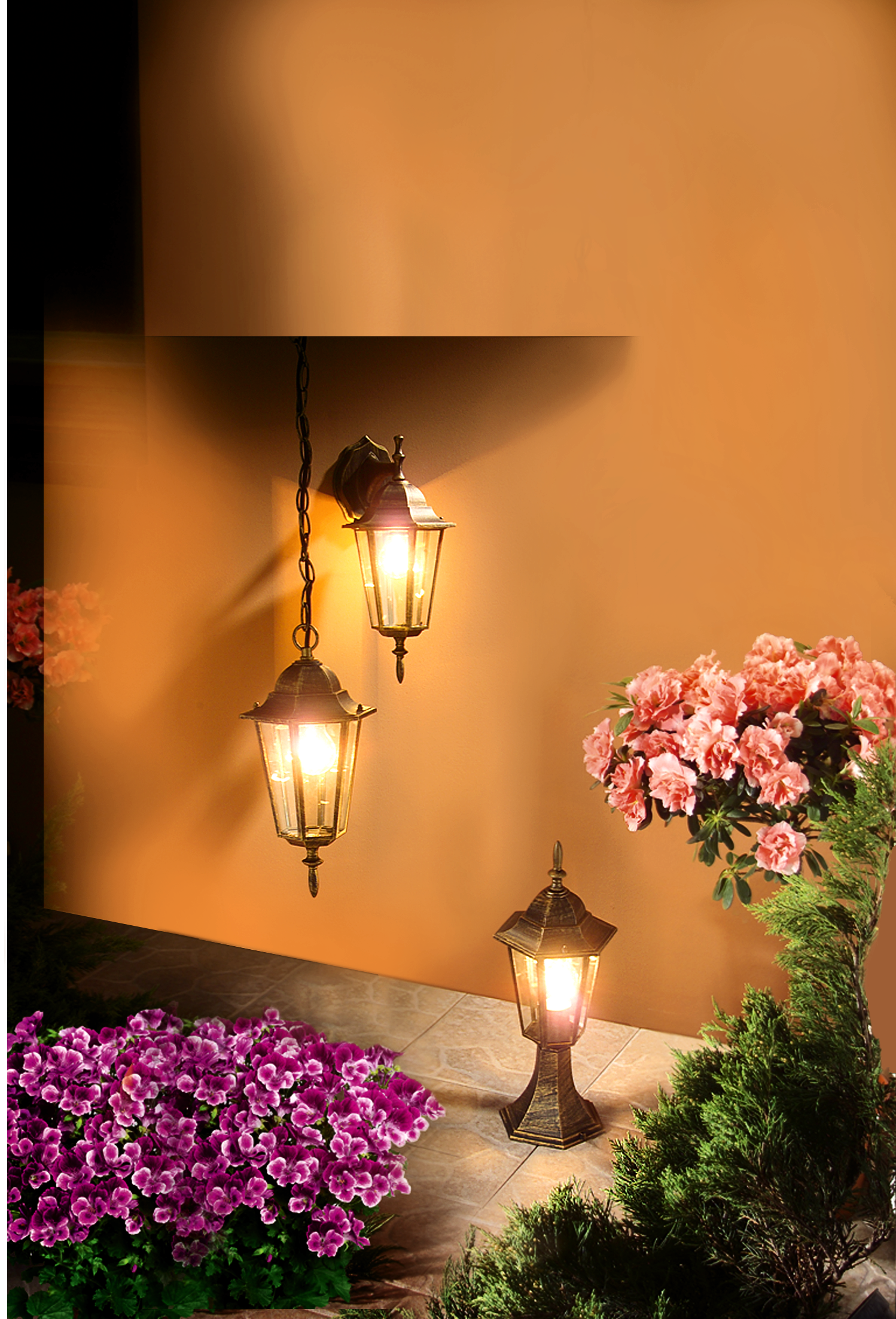 Lampa ogrodowa wisząca LIGURIA IP43 stare złoto E27 POLUX - 2