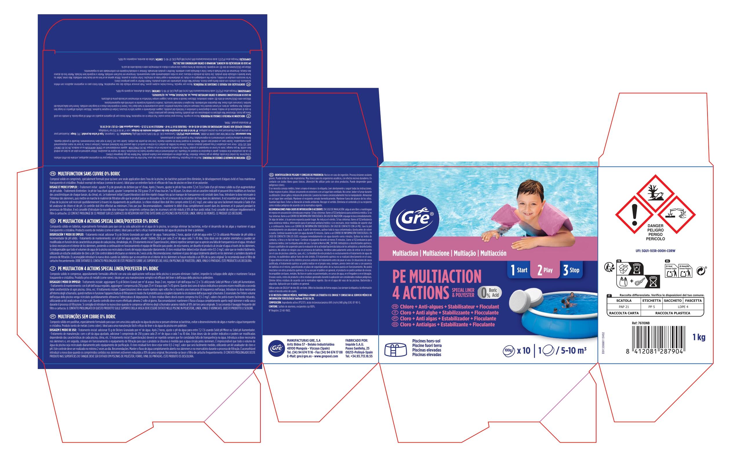 Kit para tratamiento de agua GRE  1 kg - 3