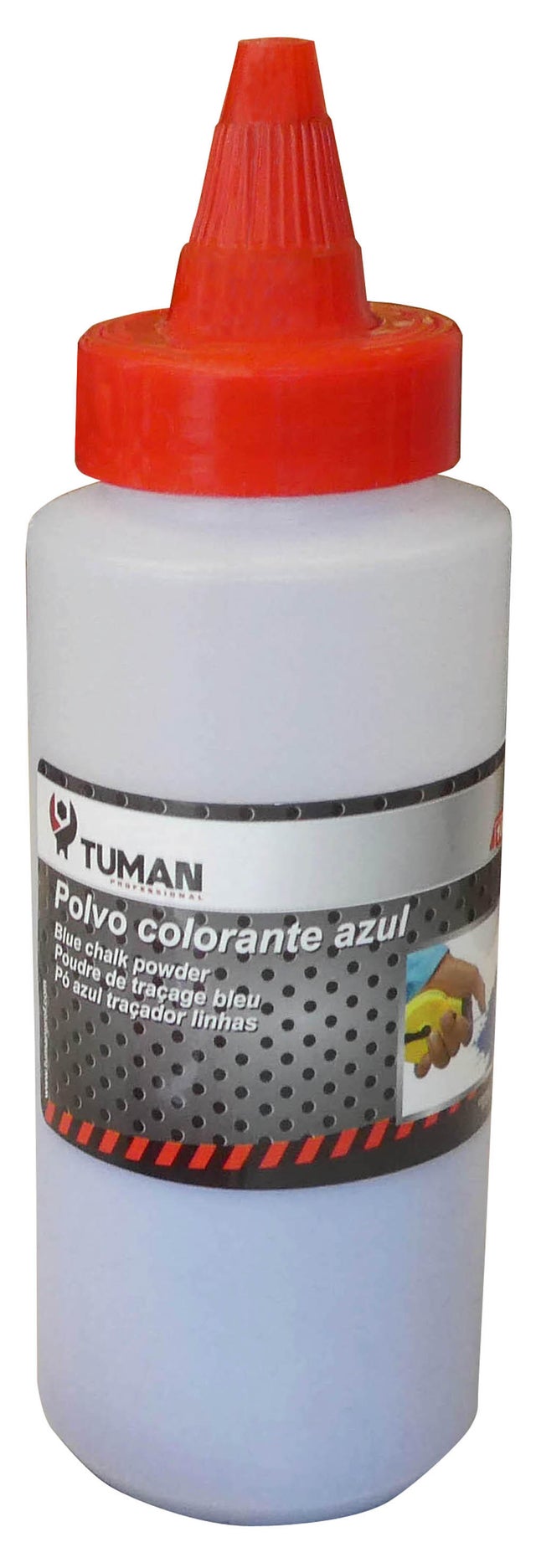 Tiza Para Cordones PROMAT | Blanco | 250 G | Botella Con Boquilla | Para Máquinas De Impacto | Polvo Trazador Profesional