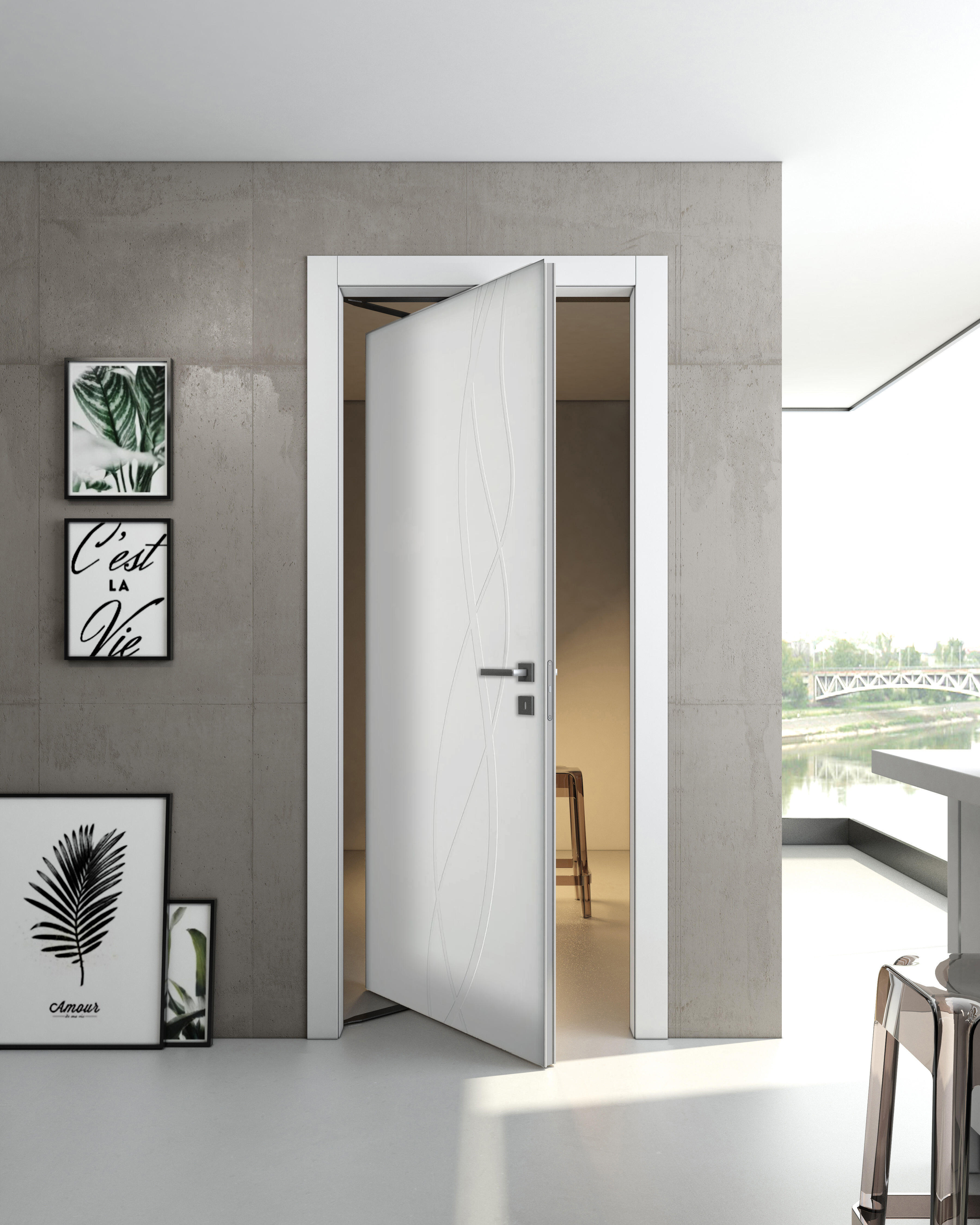 Porta rototraslante Wonder bianco L 80 x H 210 cm sinistra - 2