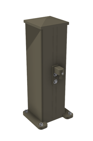 Poteau aluminium pour portail sur platine blanc cm