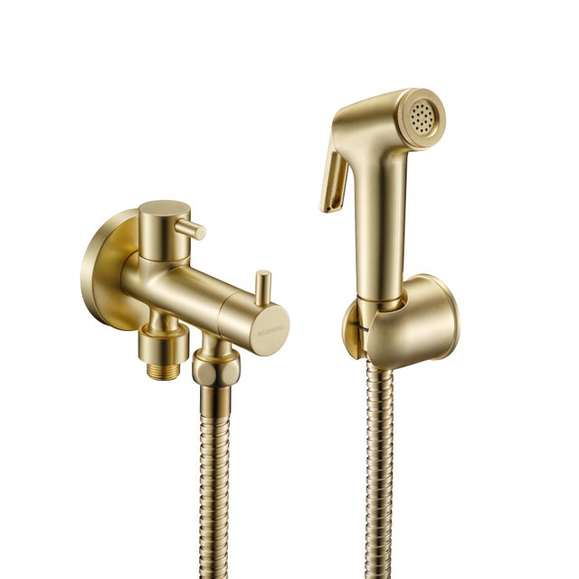 CONJUNTO DE DUCHA HIGIENICA 1 AGUA PVD ORO