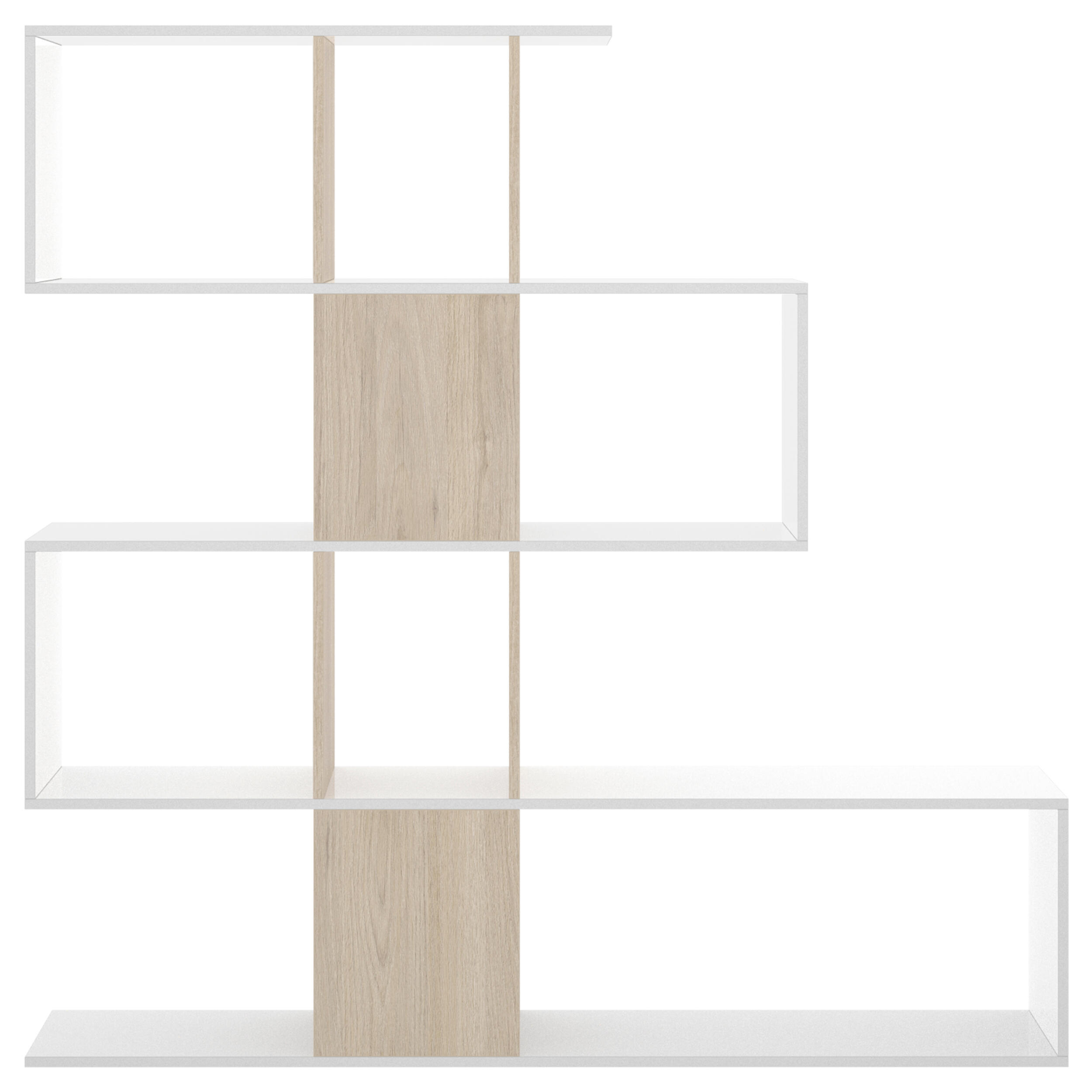 Libreria a zig zag bianca lucida 80x192h cm - Alowha