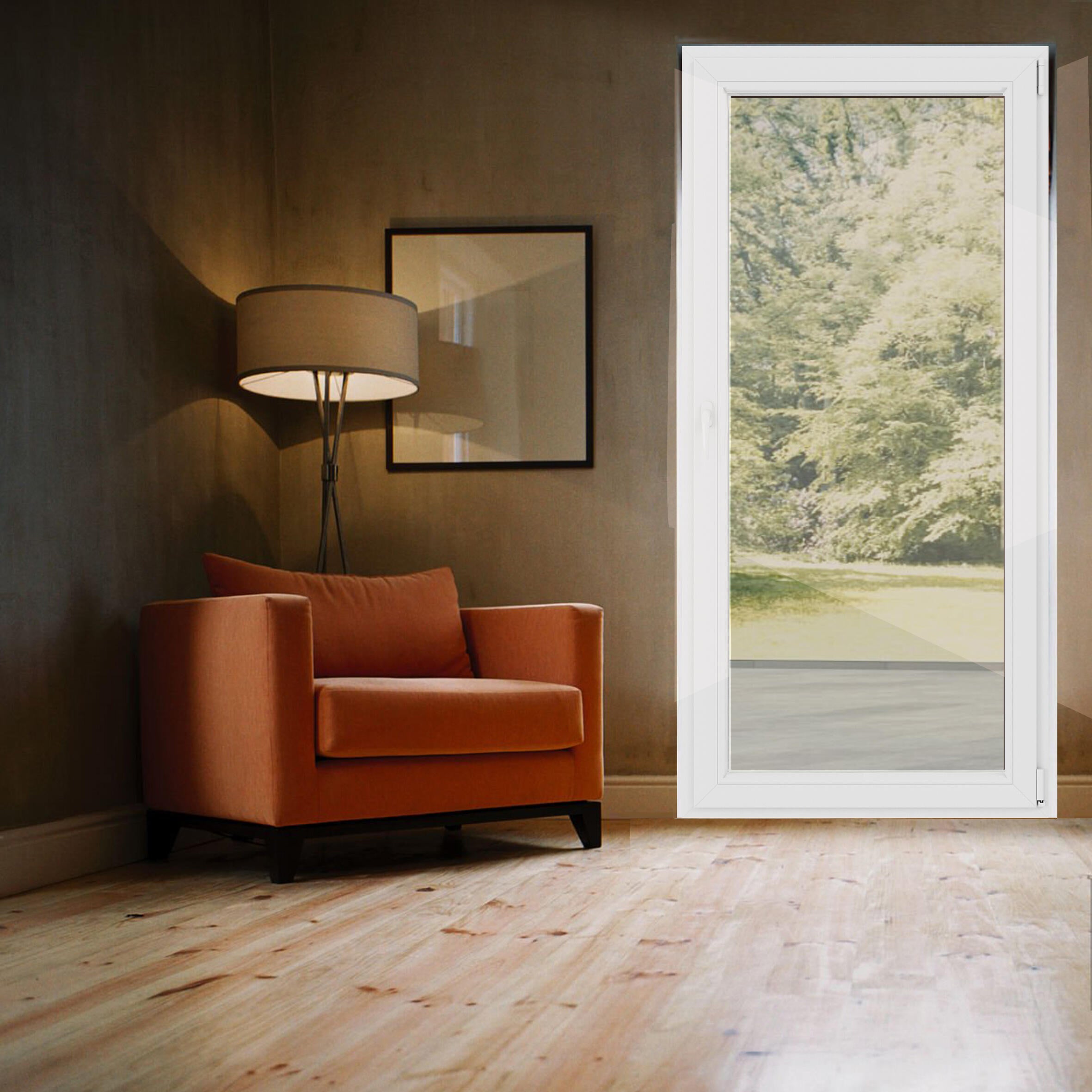 Porta janela de PVC batente e oscilobatente branco 90X200 cm - 4
