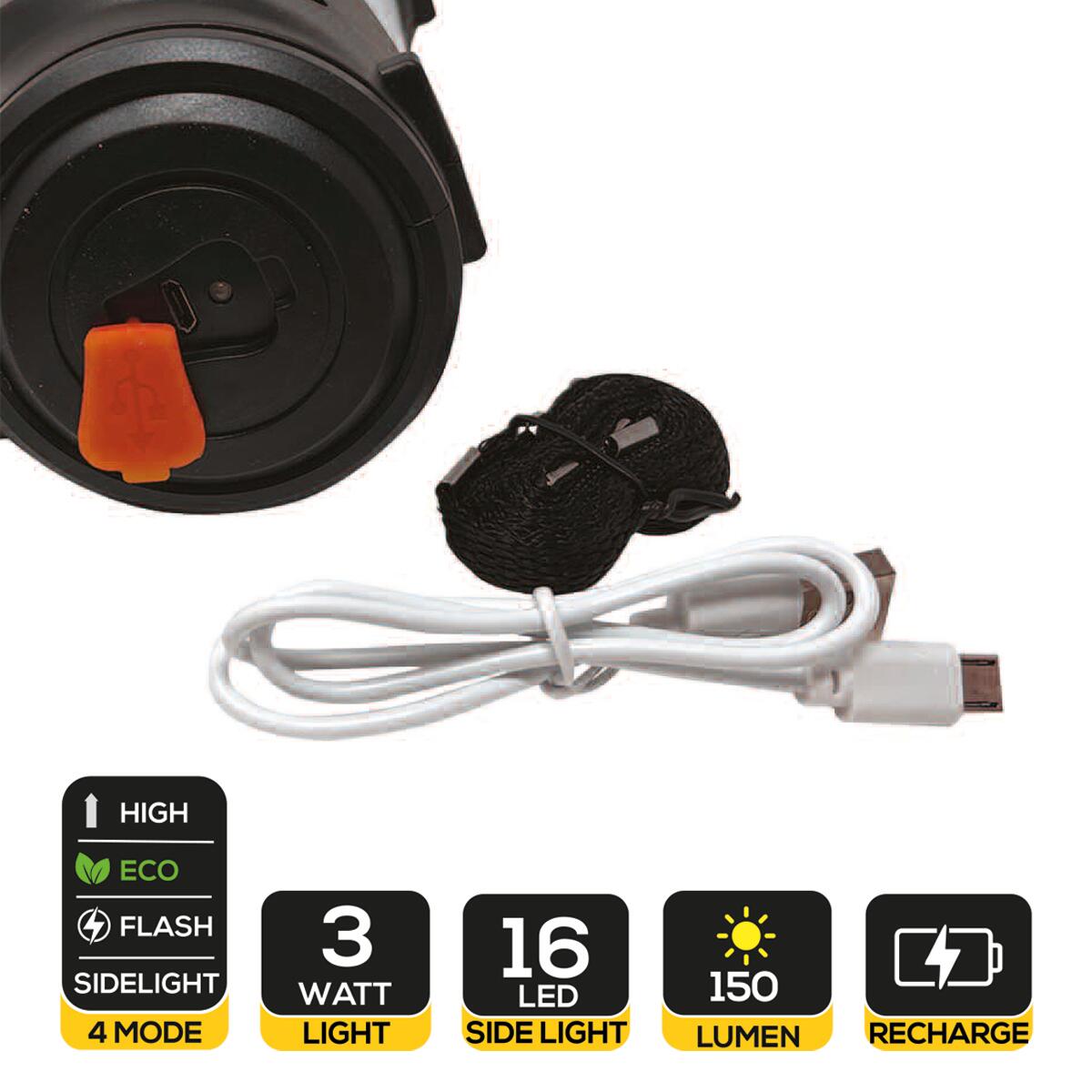 Torcia ricaricabile RX8043L led 3 W 180 LM - 5