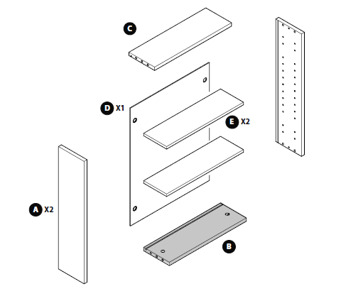 Caisson meuble haut / bas l.45 x H.58 x P.14 cm, chêne naturel, Remix - 7
