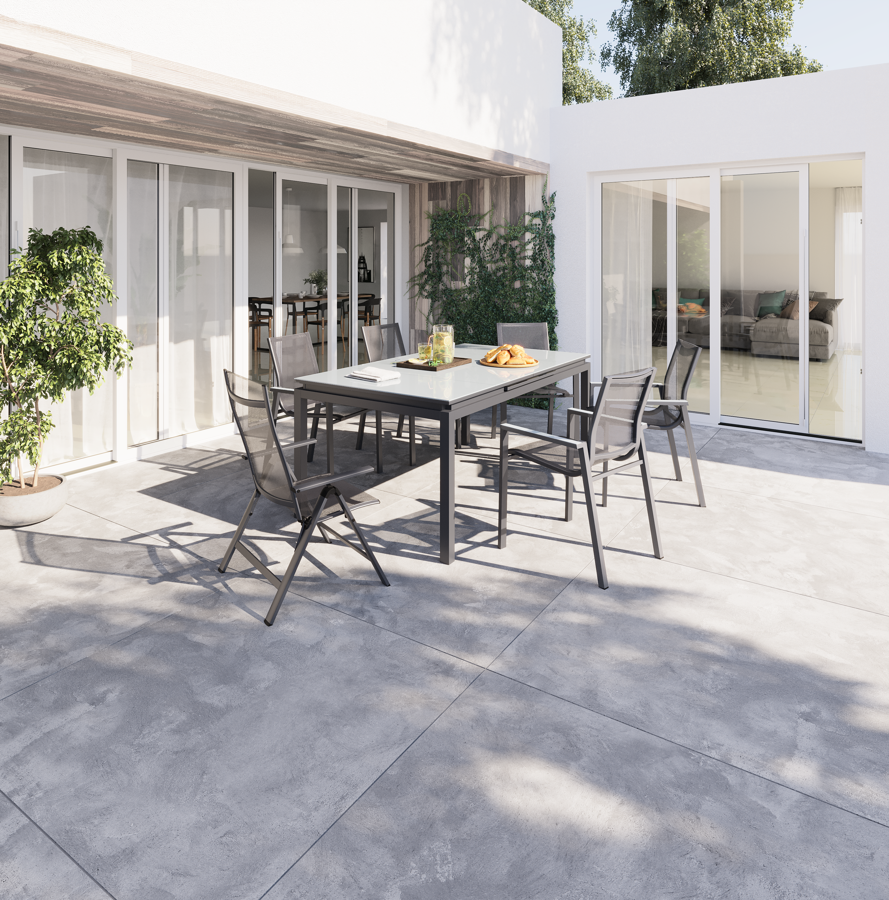 Stół ogrodowy rozsuwany Odyssea 100x180/240 cm antracytowy Naterial - 3