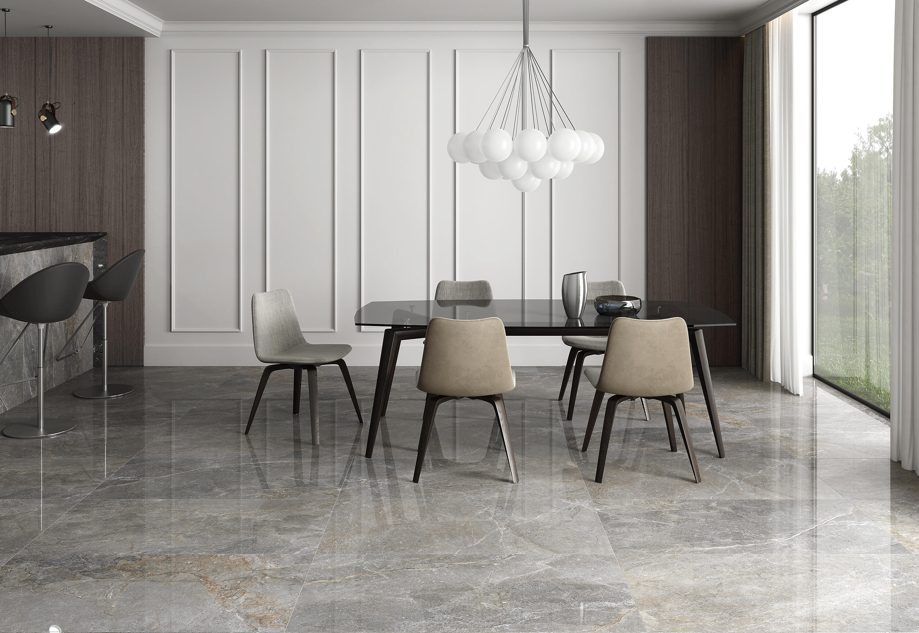 Azulejo/suelo porcelánico fior di bosco efecto mármol marron 60x120 cm