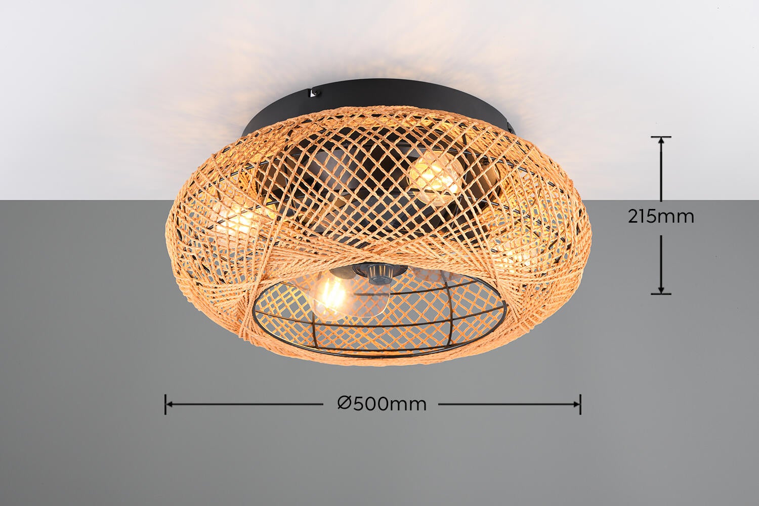 Ventoinha de teto com lâmpada D50 cm castanho 470 Lm Bidar Trio Lighting
 - 8