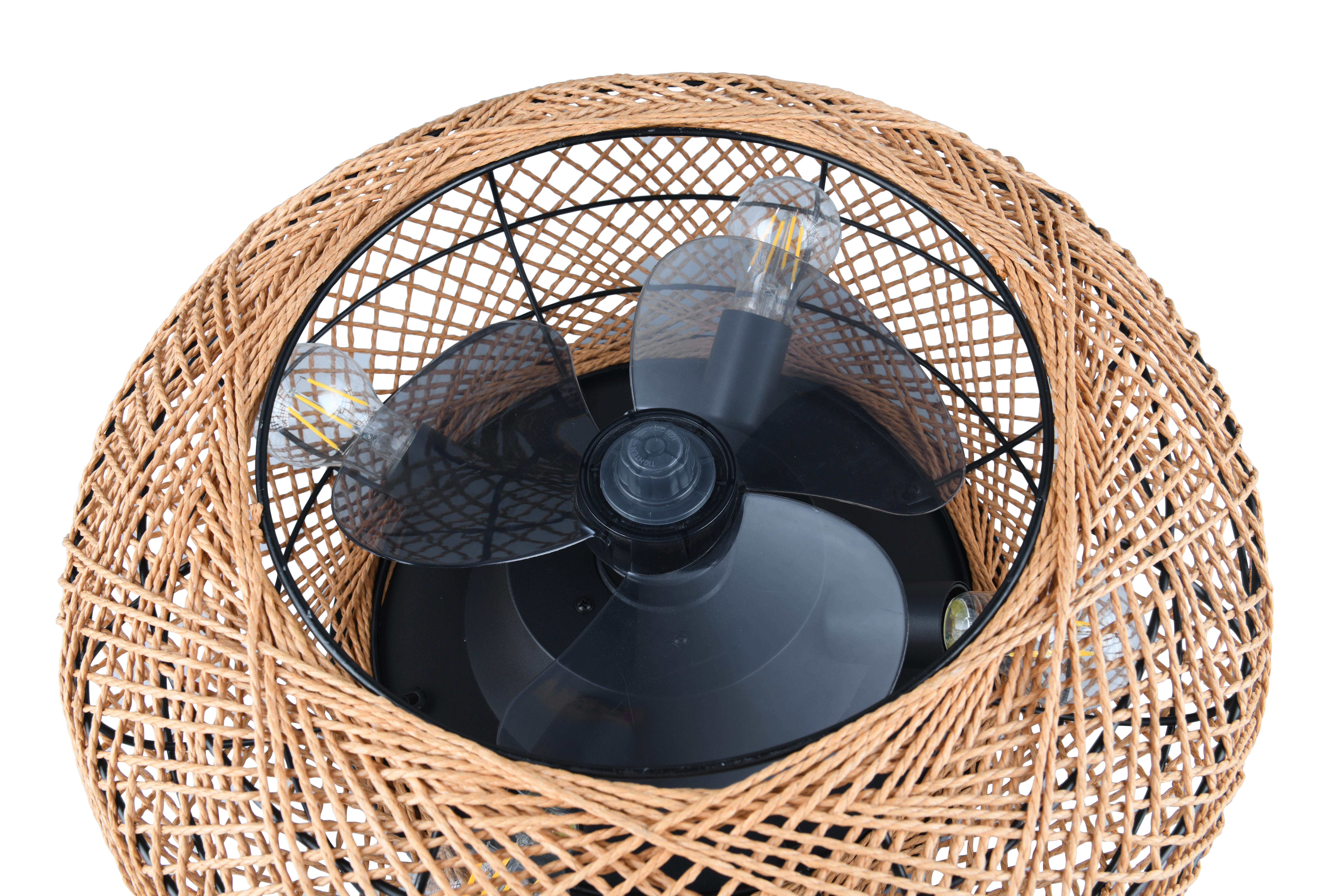 Ventoinha de teto com lâmpada D50 cm castanho 470 Lm Bidar Trio Lighting
 - 16
