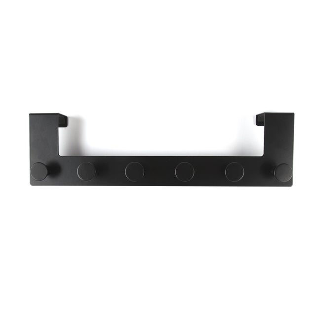 PERCHERO METAL DE PARED 6 POMOS NEGRO