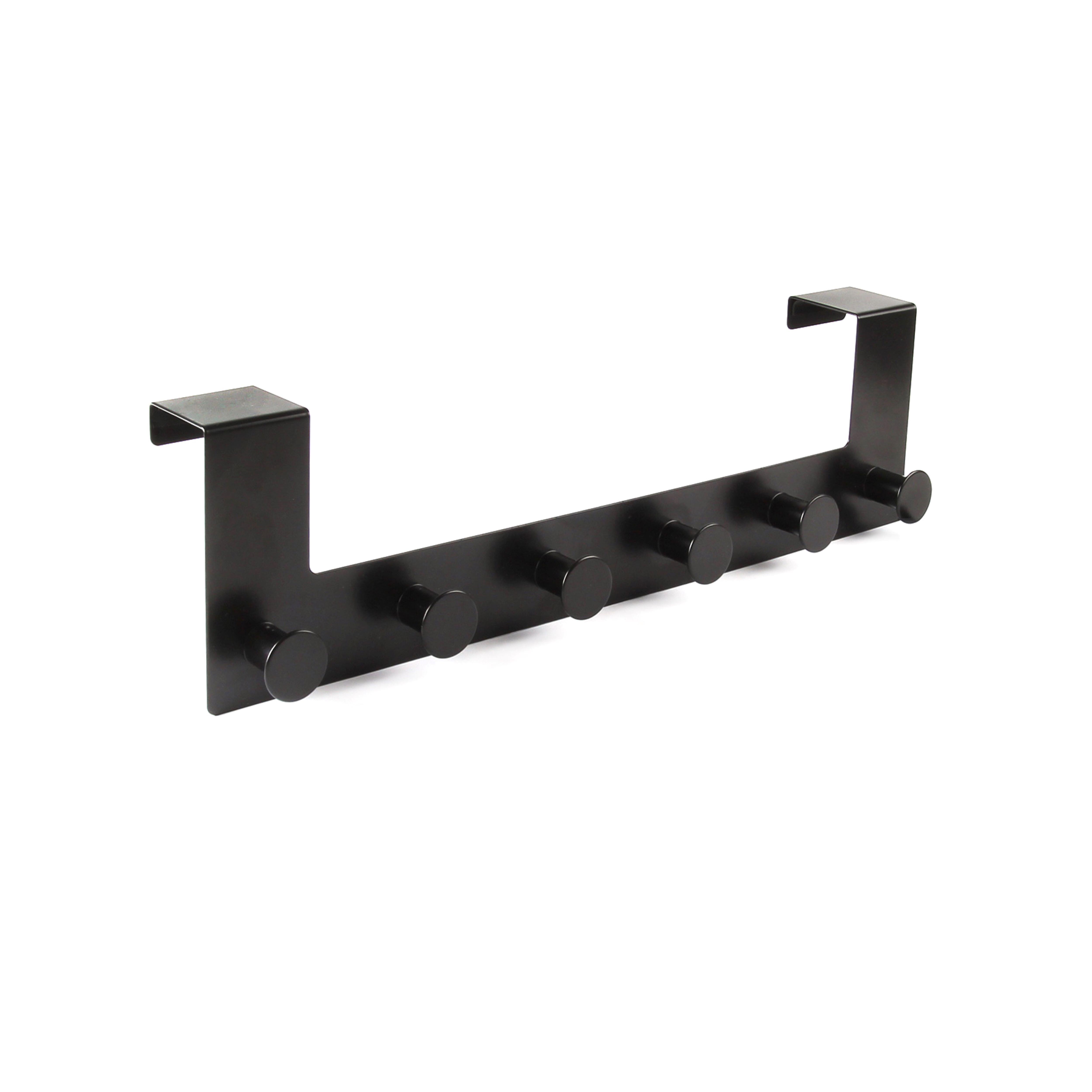 PERCHERO METAL DE PARED 6 POMOS NEGRO - 2