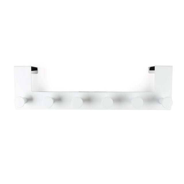 PERCHERO METAL DE PARED 6 POMOS BLANCO