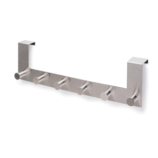 PERCHERO METAL DE PARED 6 POMOS ACERO
