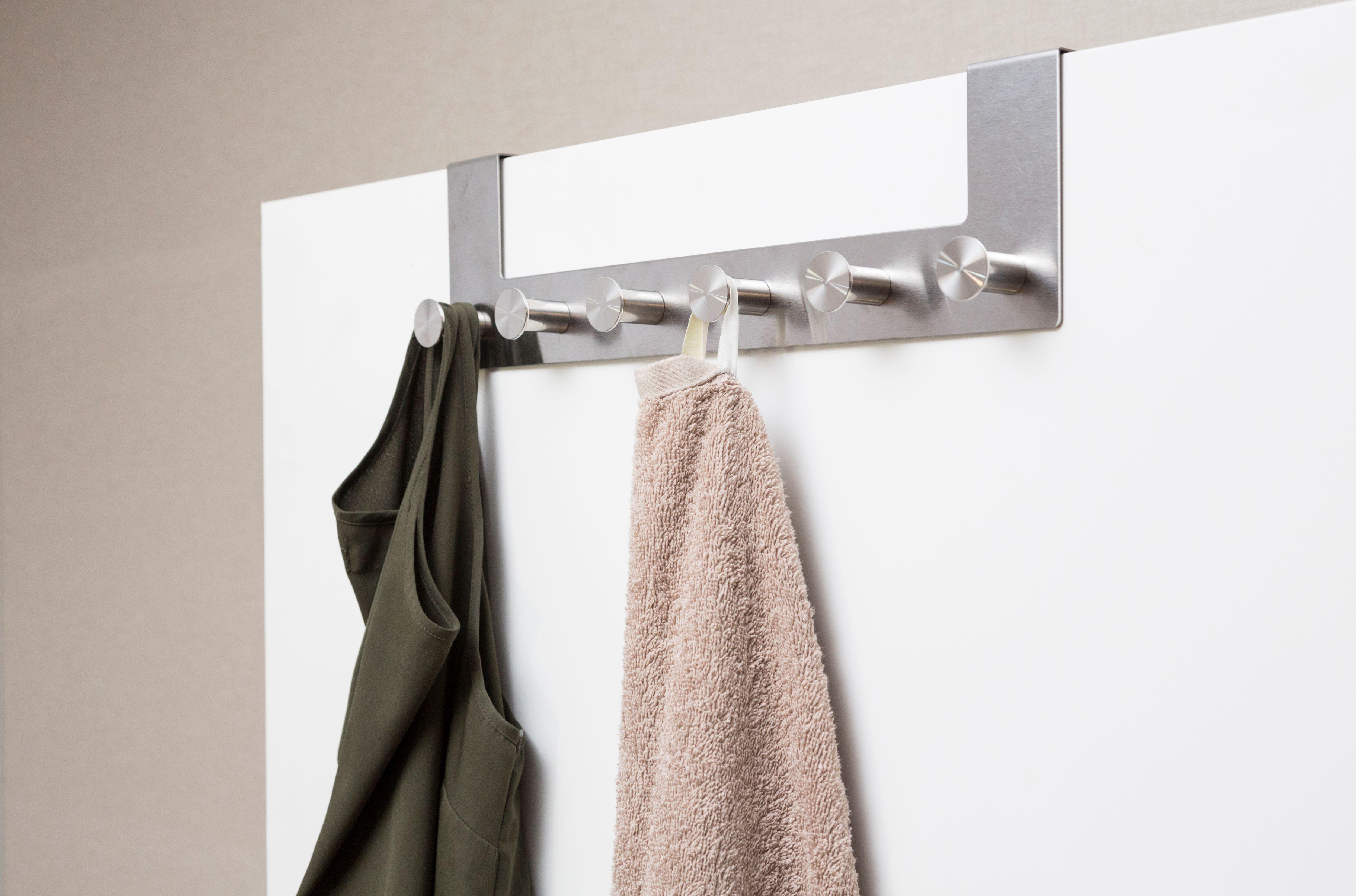 PERCHERO METAL DE PARED 6 POMOS ACERO - 3