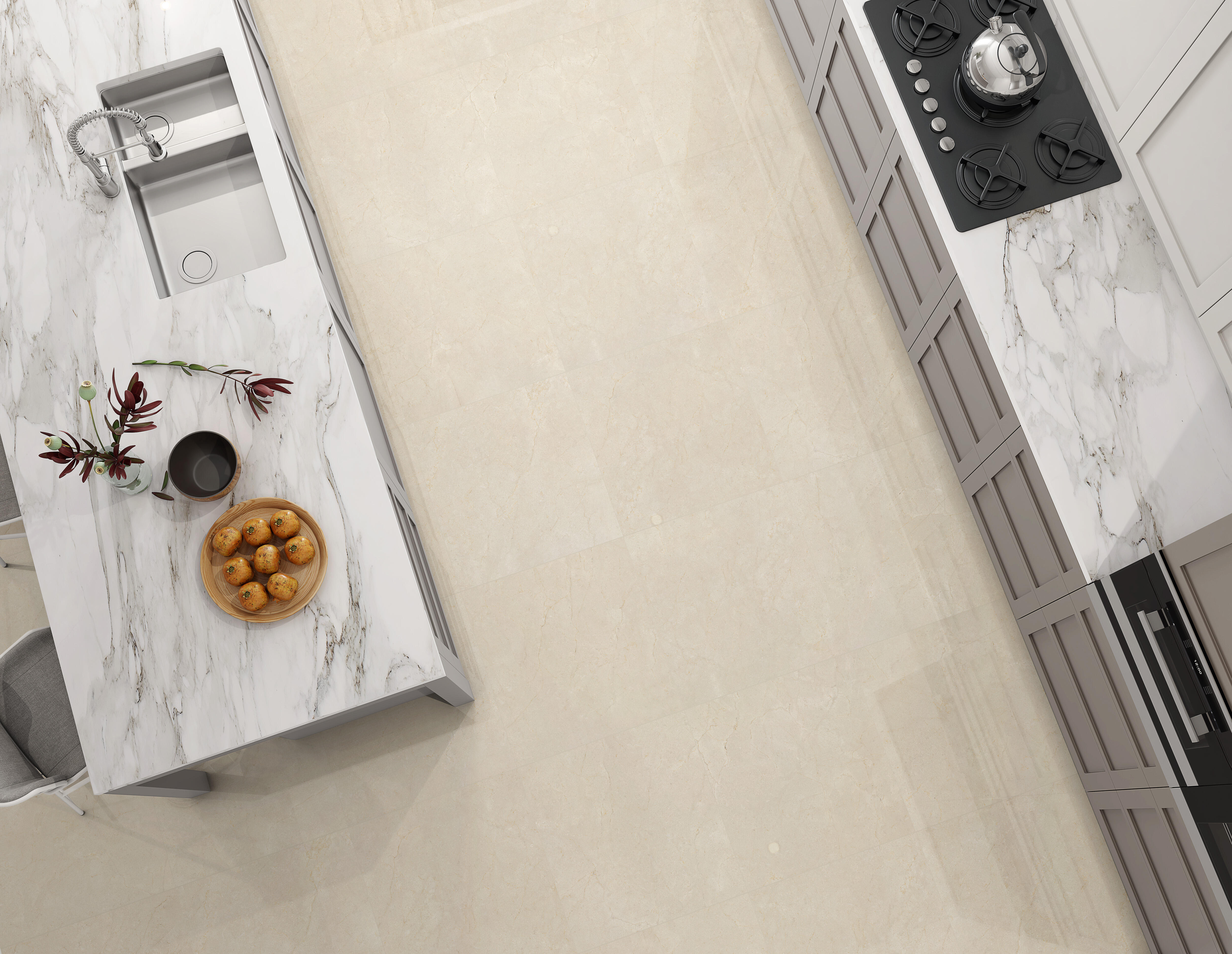 SUELO PORCELANICO 60X60CM ATRIA MARFIL BRILLO - 2