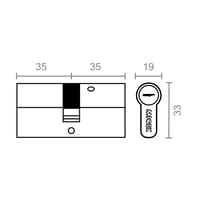 CILINDRO SEGURIDAD CS02 L15 35x35mm NE, ACABADO NEGRO - 2