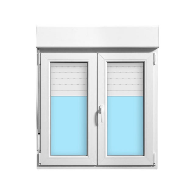 VENTANA PVC OSCILOBATIENTE CON PERSIANA BLANCA 120X115CM